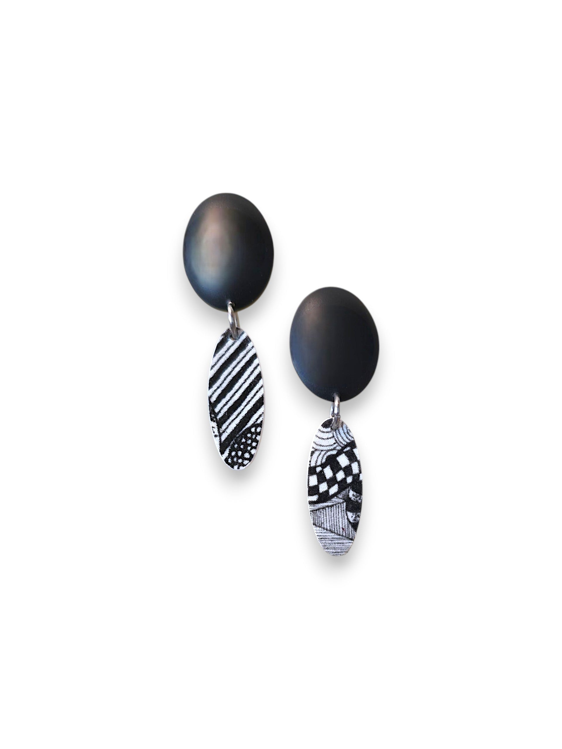 B&W Graphic Earrings II