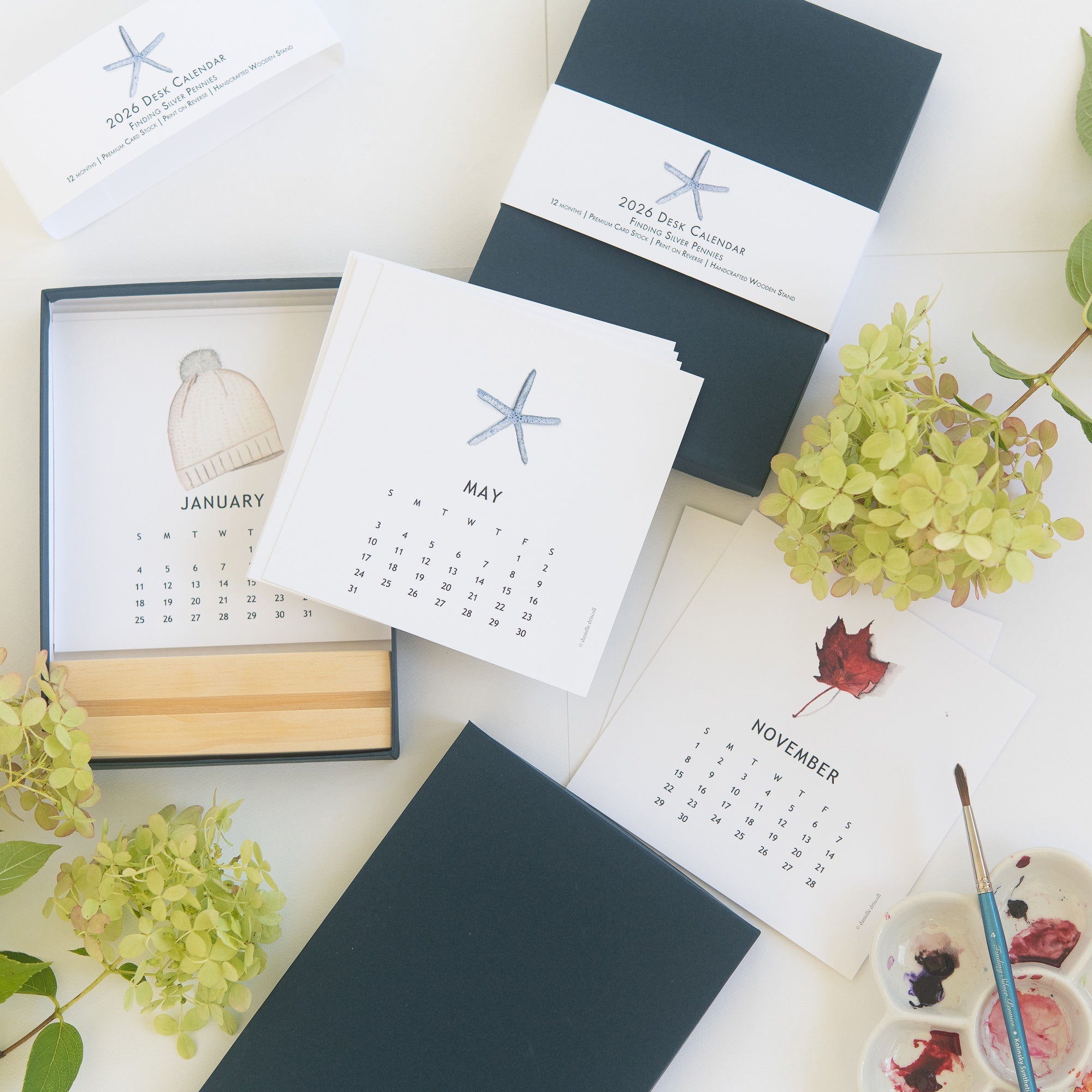2026 Watercolor Desk Calendar
