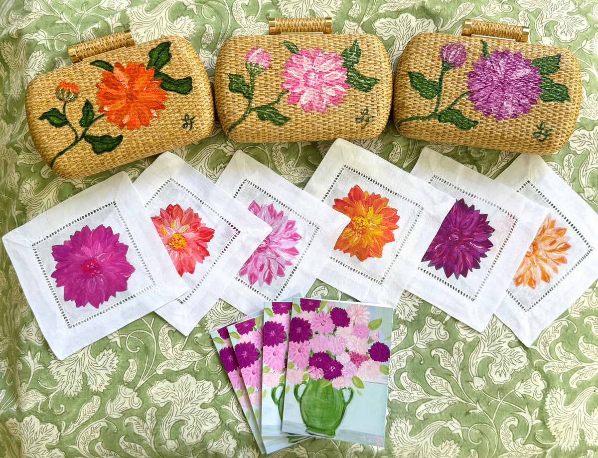 Dahlia Flower Cocktail Napkins (set of 6)