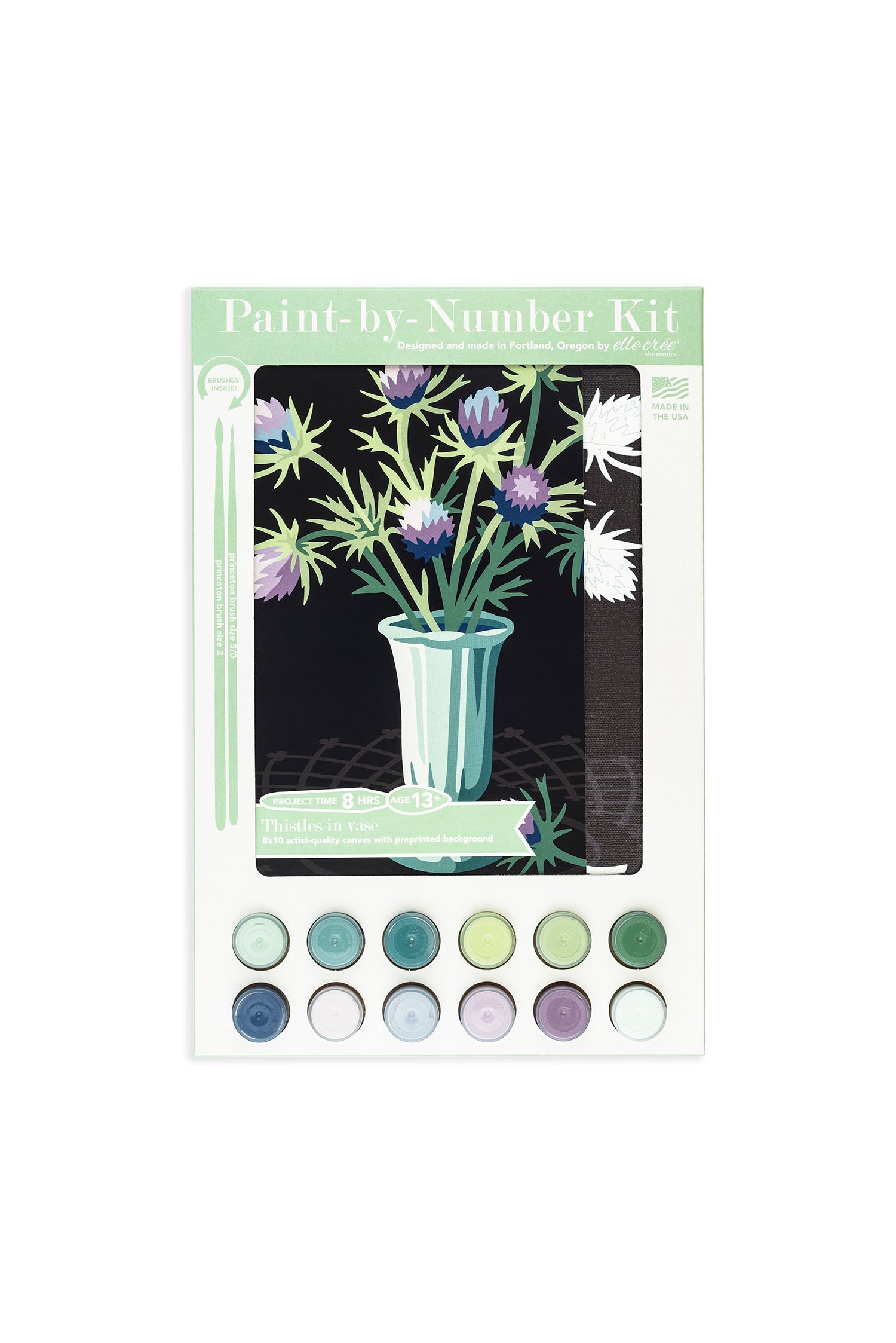 Thistles in Vase | 8x10 paint-by-number kit