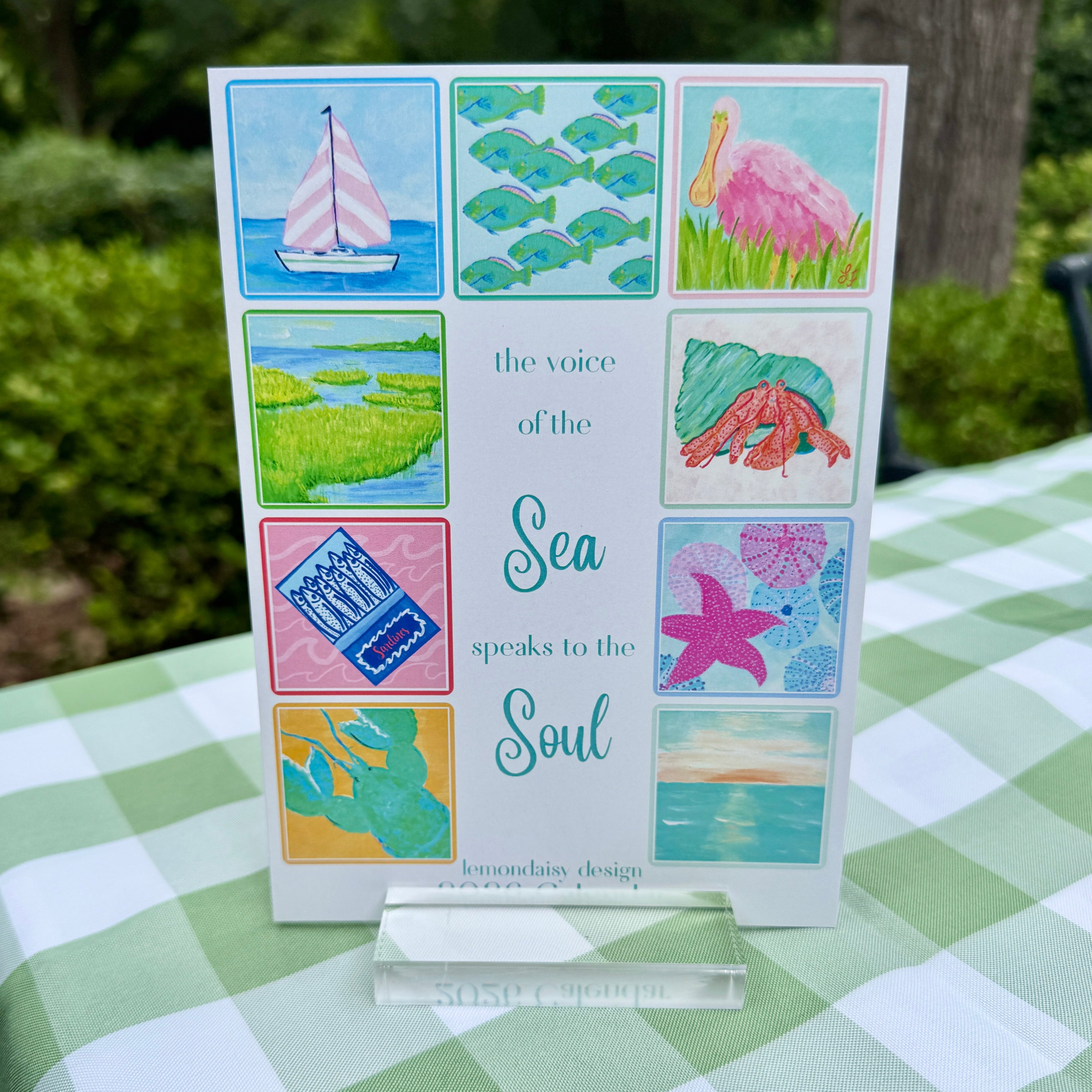 2026 Coastal Beach Desk Art Calendar