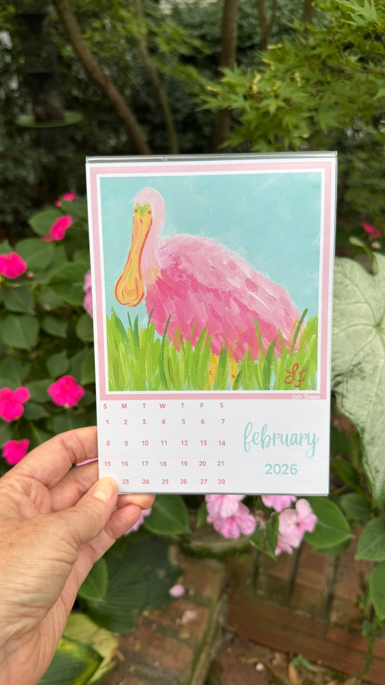 2026 Coastal Calendar with Acrylic Frame