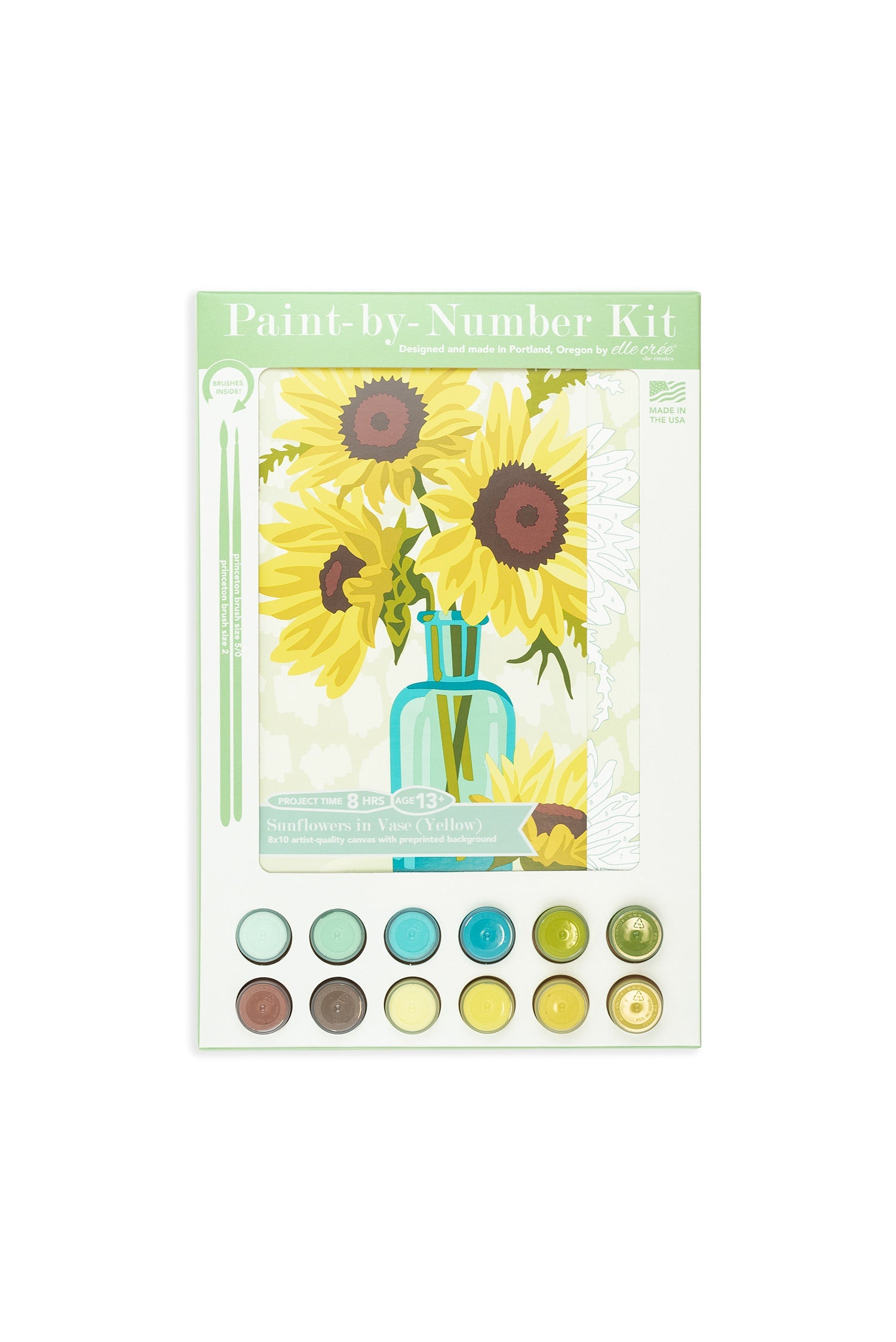 Sunflowers in Vase (yellow) | 8x10 paint-by-number kit