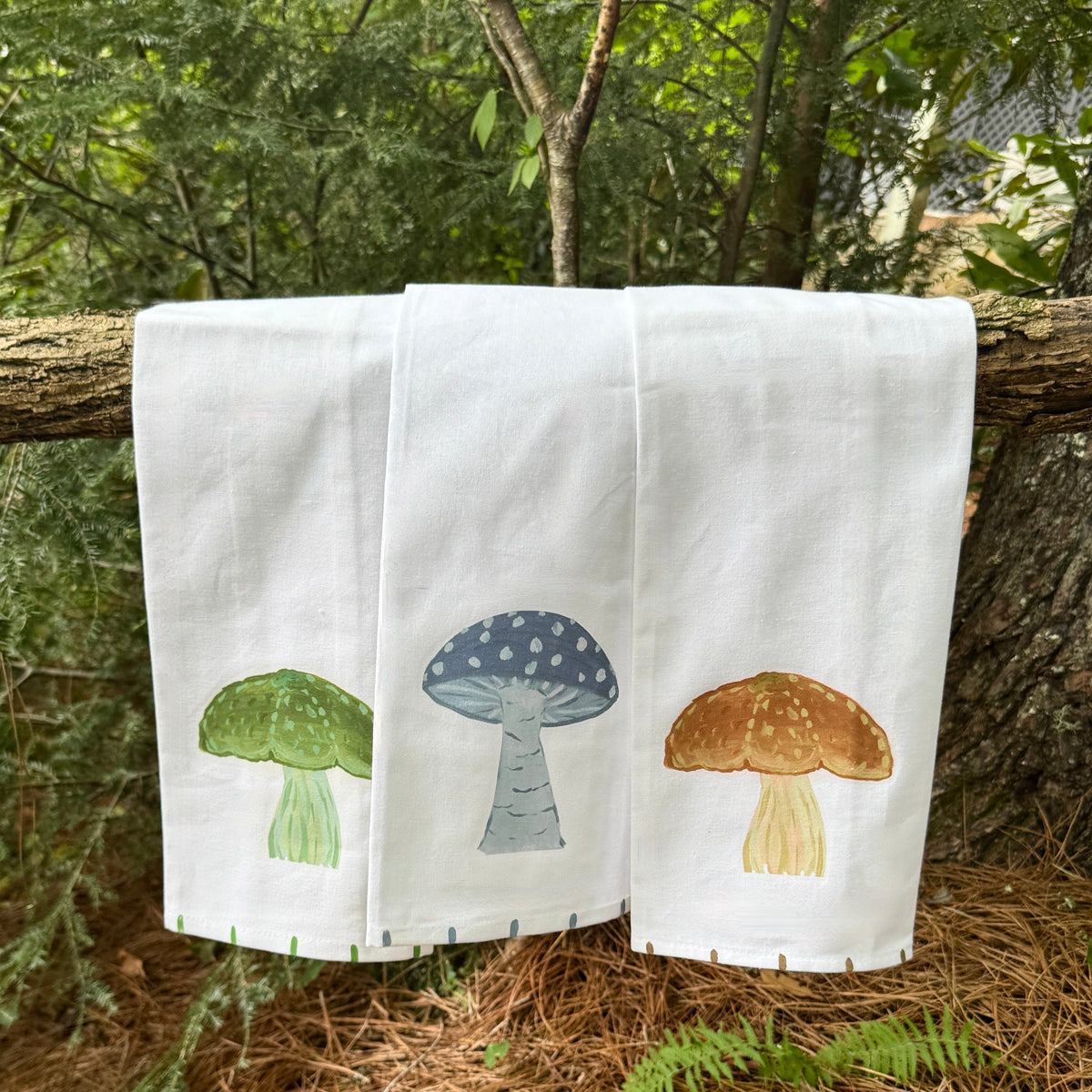 Fall Mushrooms Tea Towel