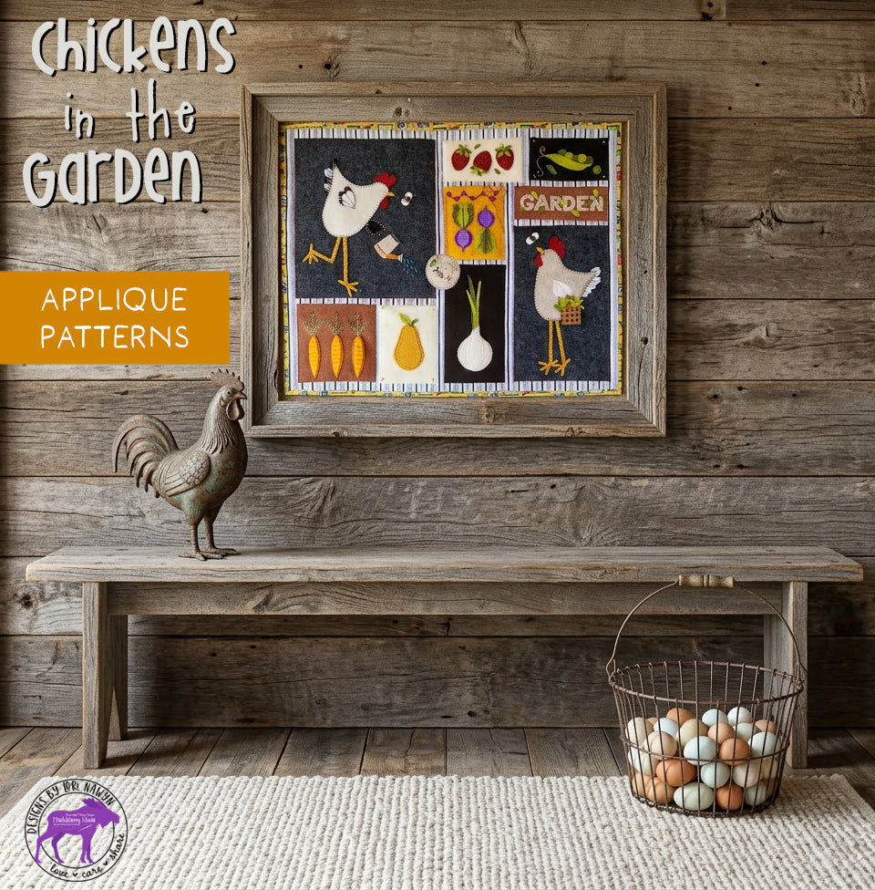 CHICKENS IN THE GARDEN - Printed Patterns