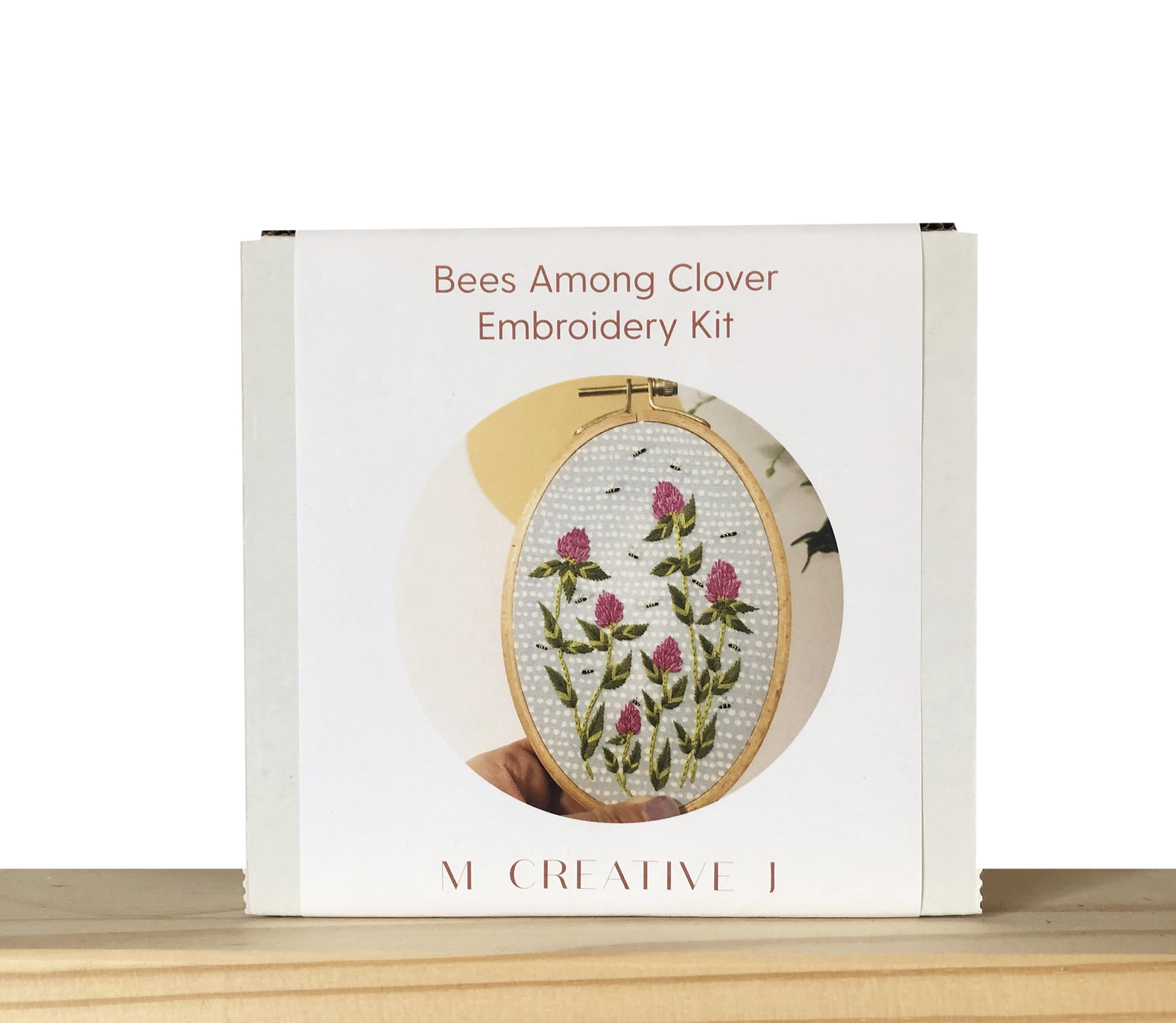 Bees Among Clover - Flower Embroidery Kit for Intermediate Stitchers