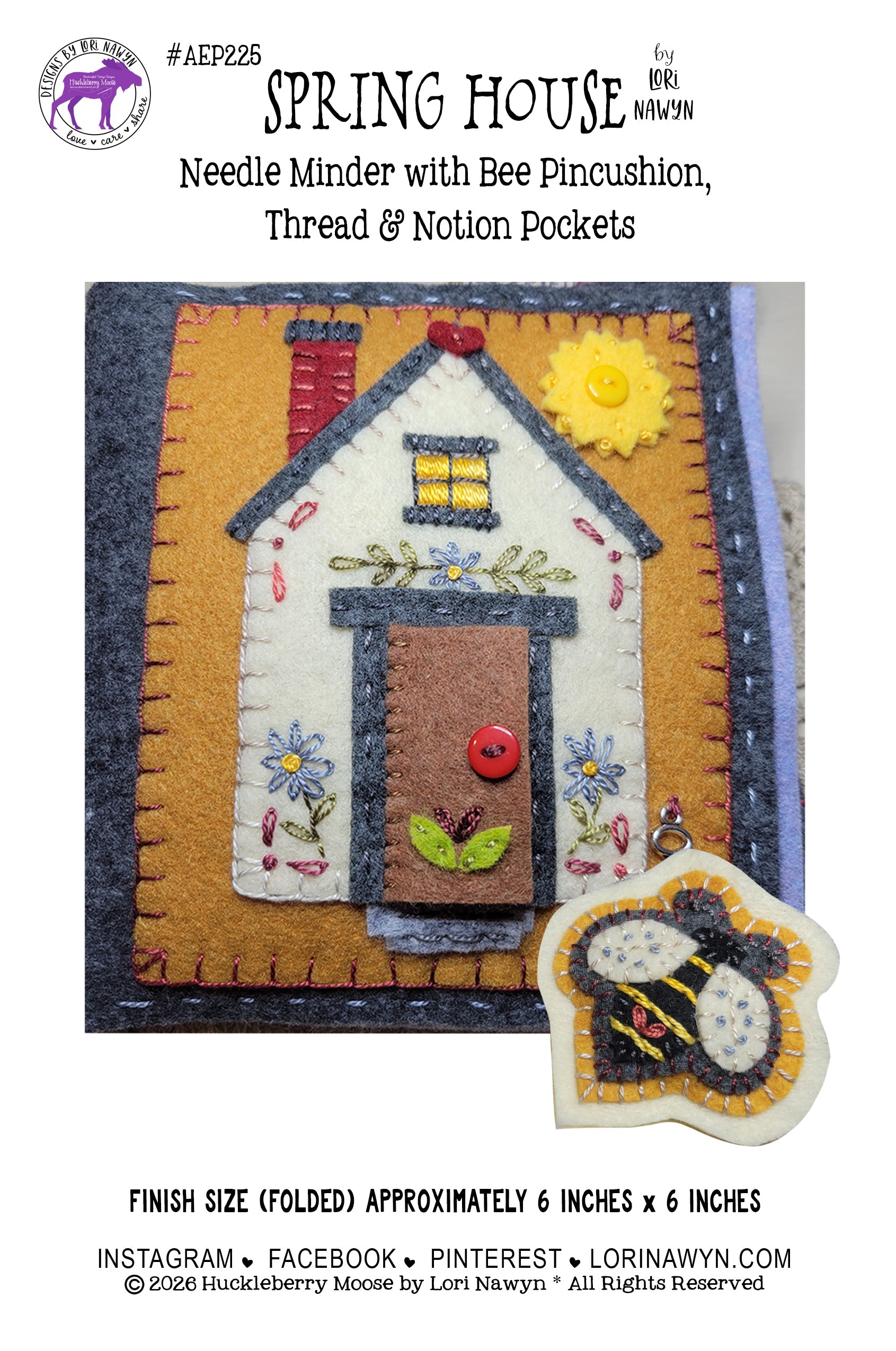 SPRING HOUSE NEEDLE MINDER BOOK - Pattern or Kit