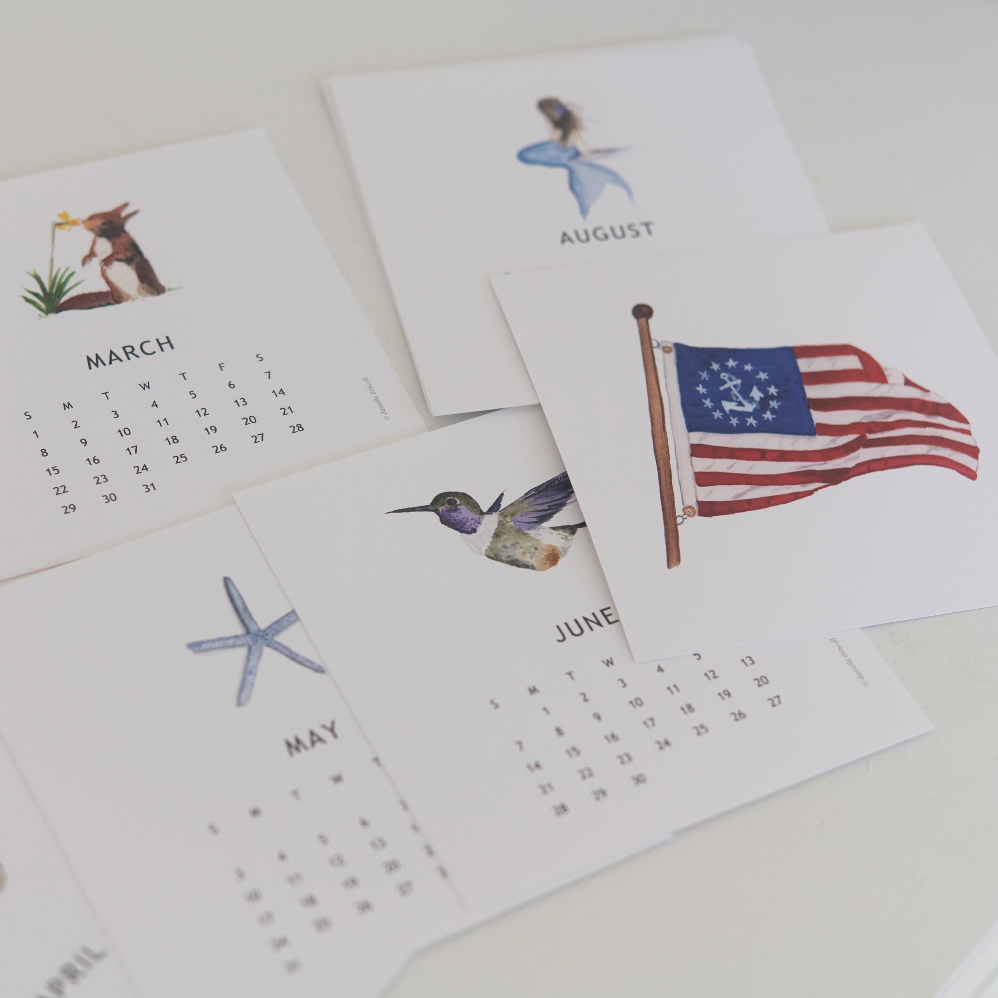 2026 Watercolor Desk Calendar