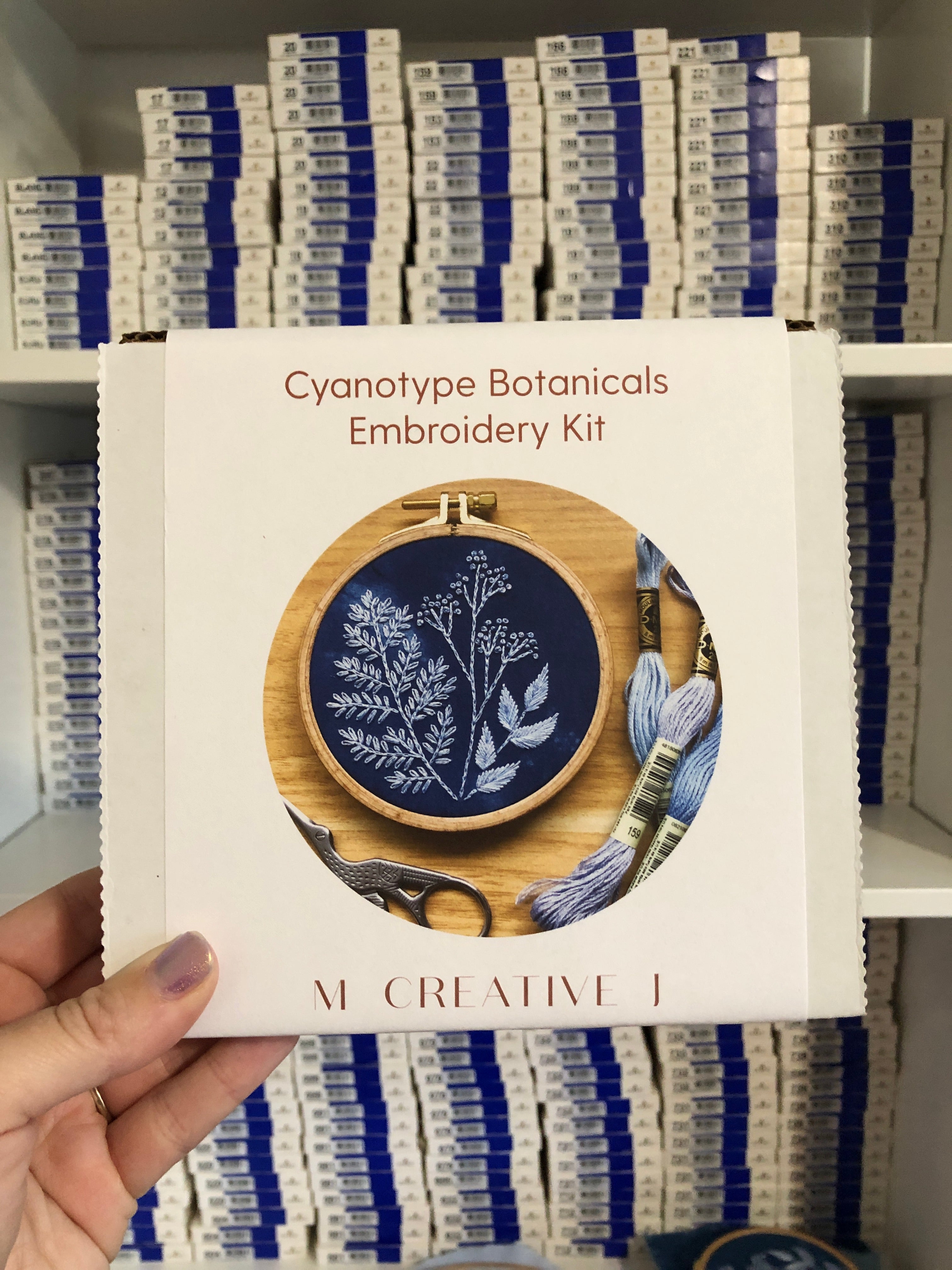 Cyanotype Botanicals - Botanical Embroidery Kit for Beginners