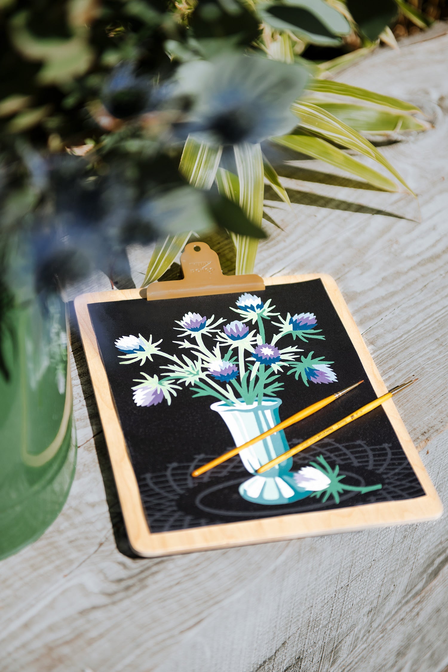 Thistles in Vase | 8x10 paint-by-number kit