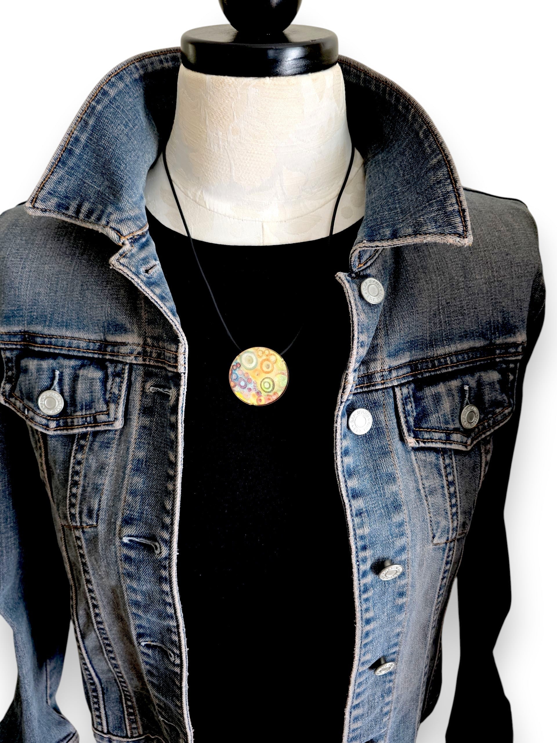 Circular Doodle Decal Necklace III