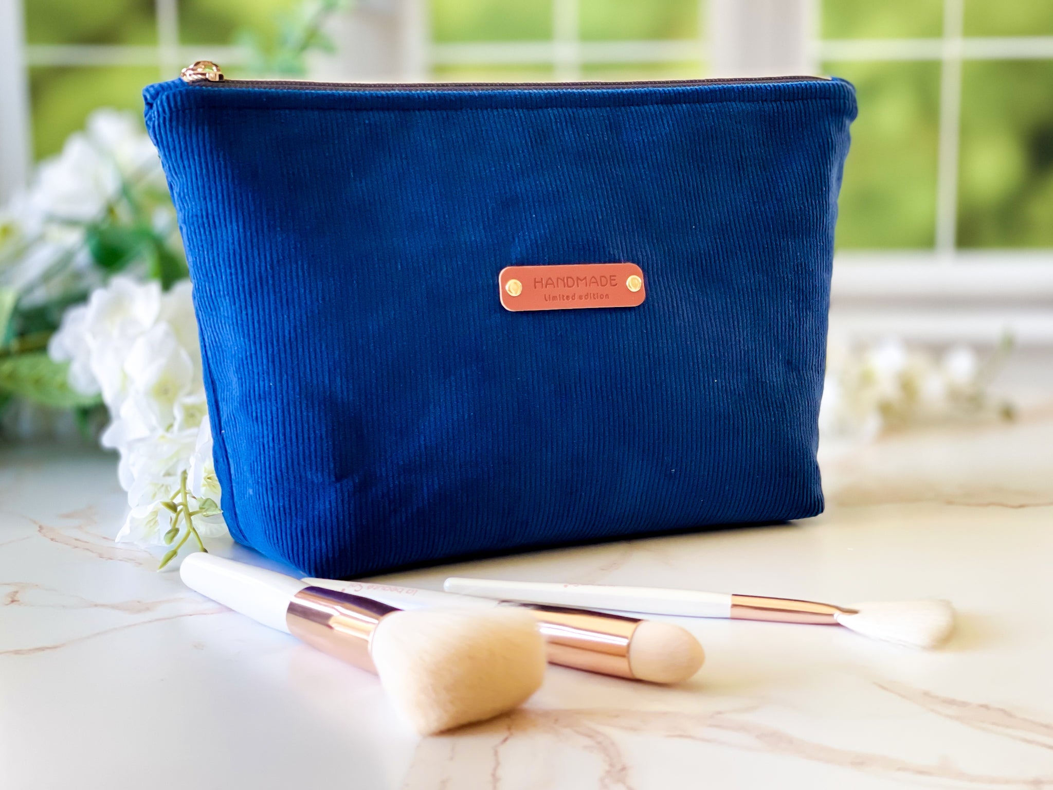 Navy Corduroy Cosmetic Bag | The Corduroy Collection
