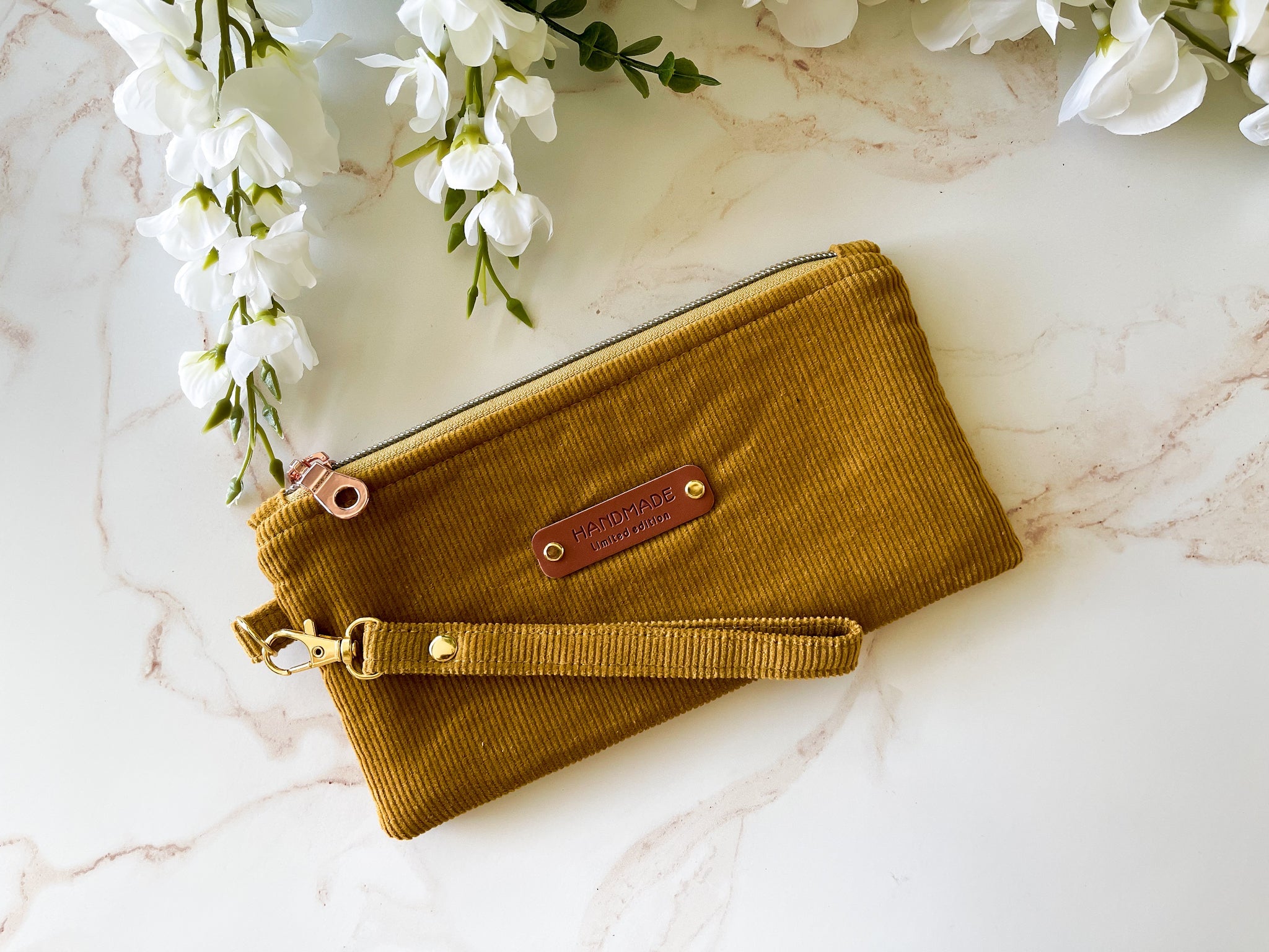 Mustard Corduroy Wristlet Pouch | The Corduroy Collection