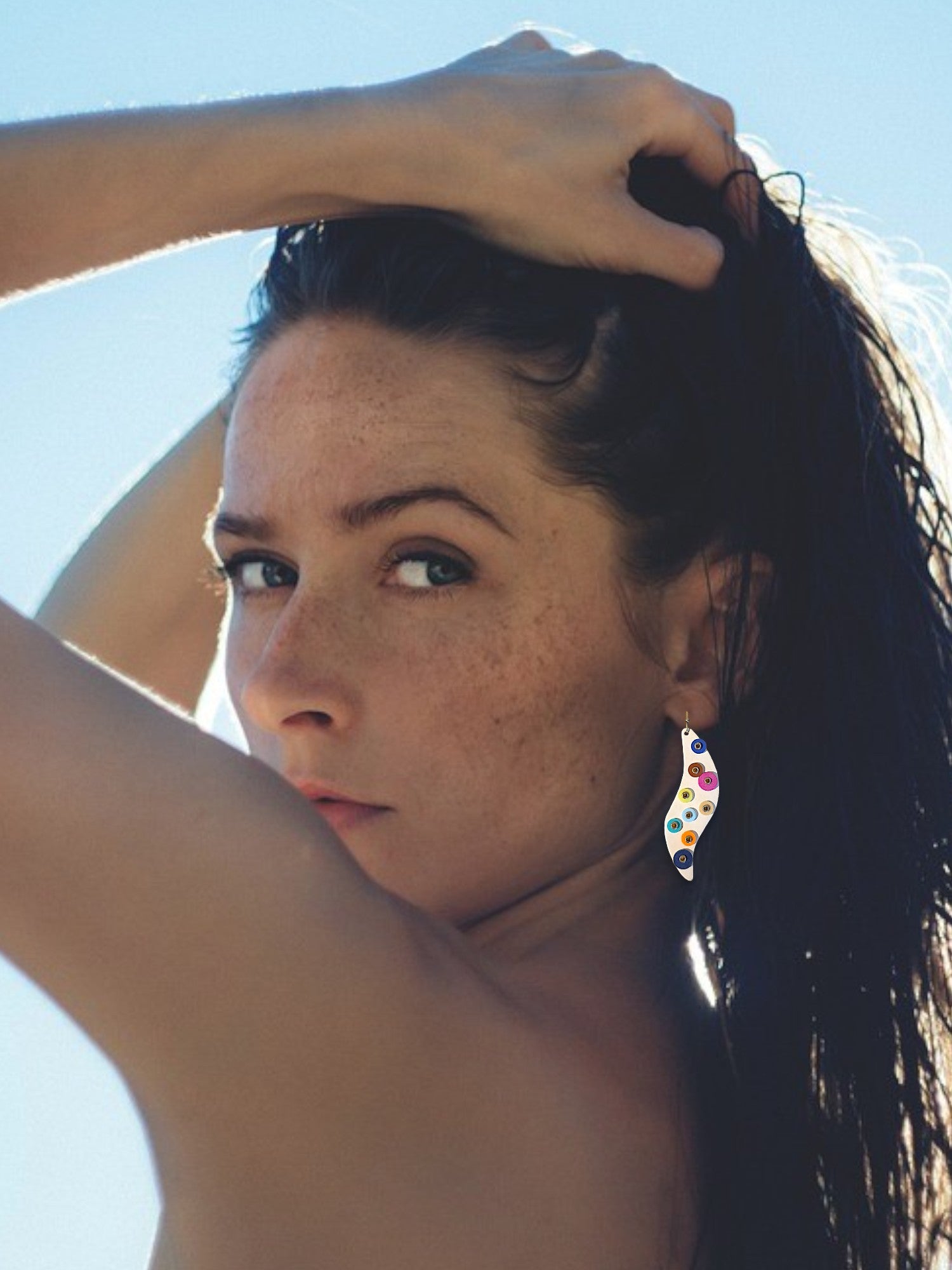 Confetti Flat Curved Earrings
