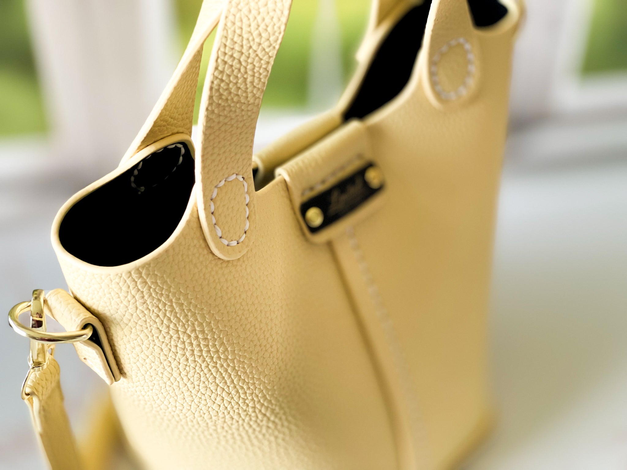 Soleil | Yellow Faux Leather Bucket Bag | The Haute Couture Collection