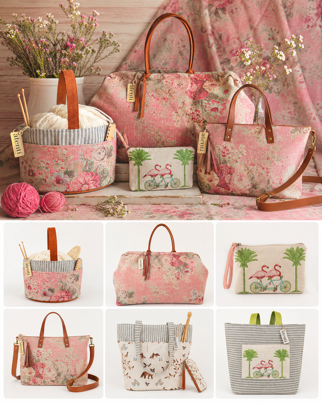 Rosewood Pioneer, Floral Mary Poppins Snap Frame Bag