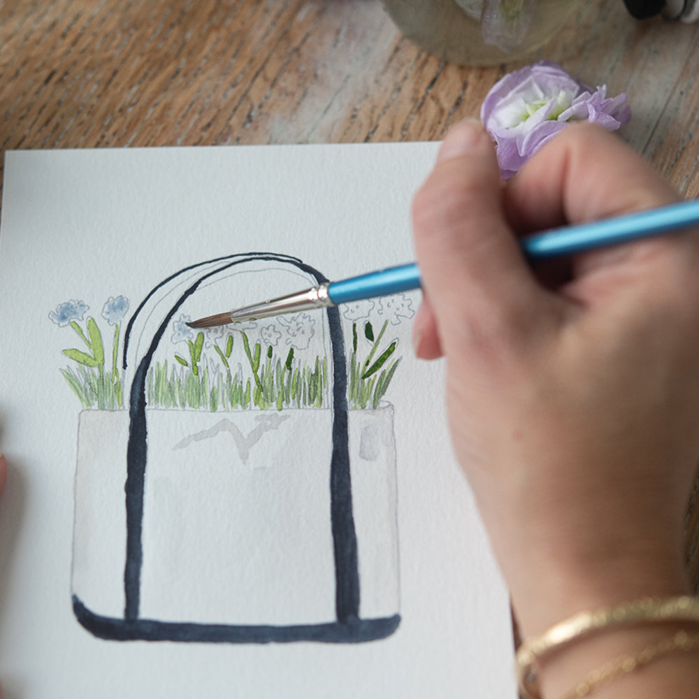 Paintable Watercolor Flat Note Cards Flowers