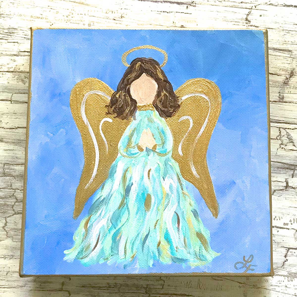 Turquoise Abstract Angel Art