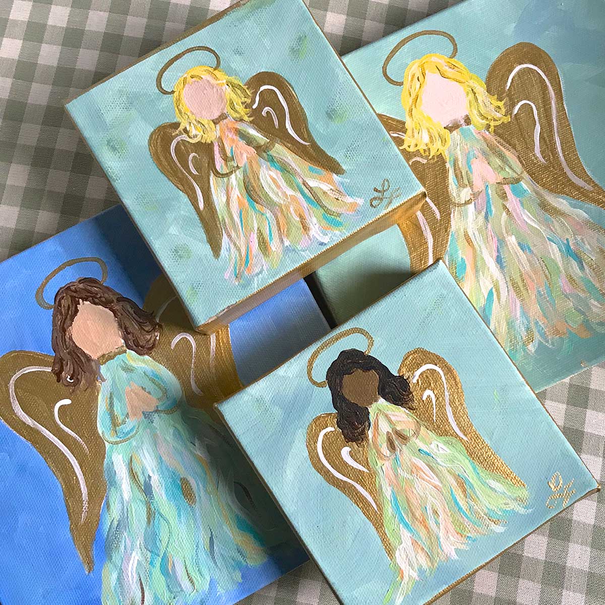 Turquoise Abstract Angel Art