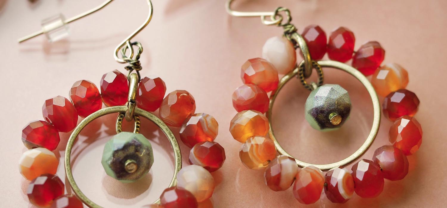 Carnelian Hoop Earrings