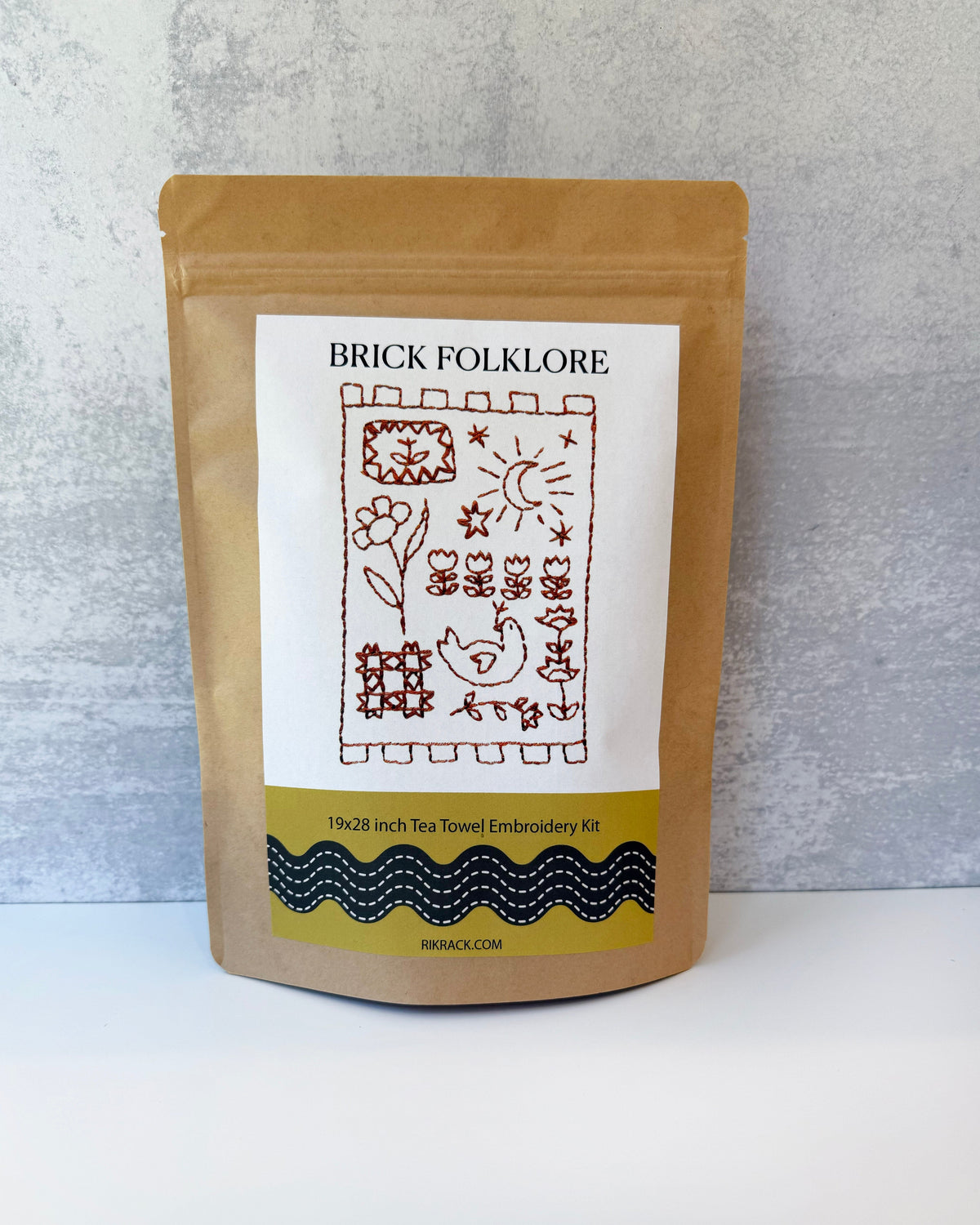 Brick Folklore Tea Towel Embroidery Kit