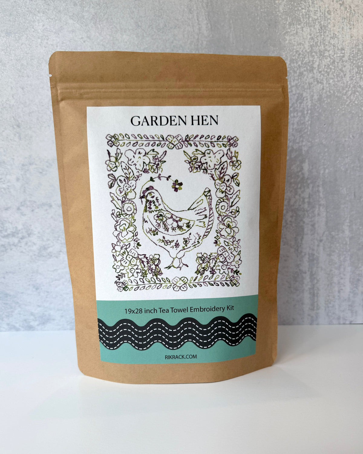 Garden Hen Tea Towel Embroidery Kit