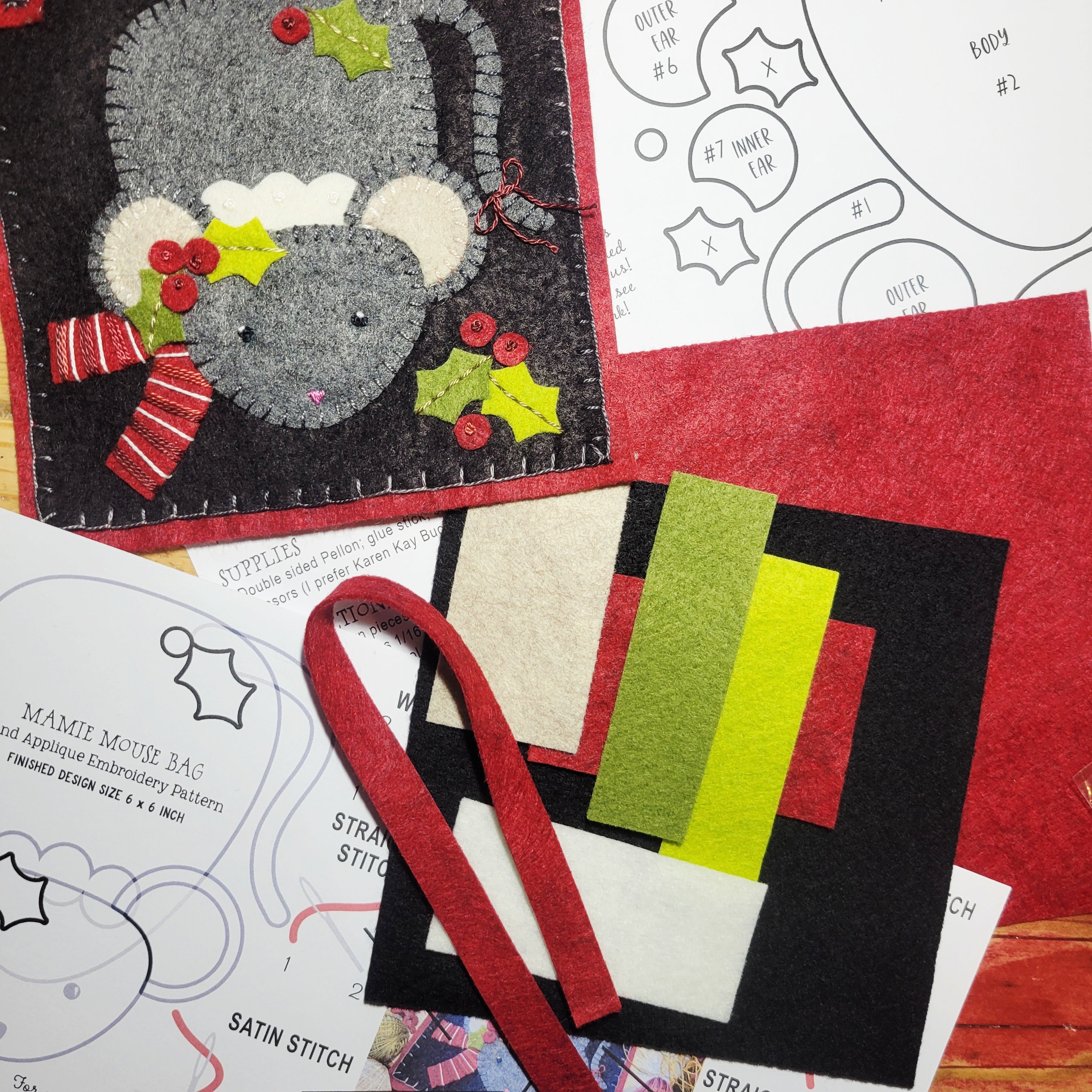 Mamie Mouse Peppermint Bag Pattern or Kit