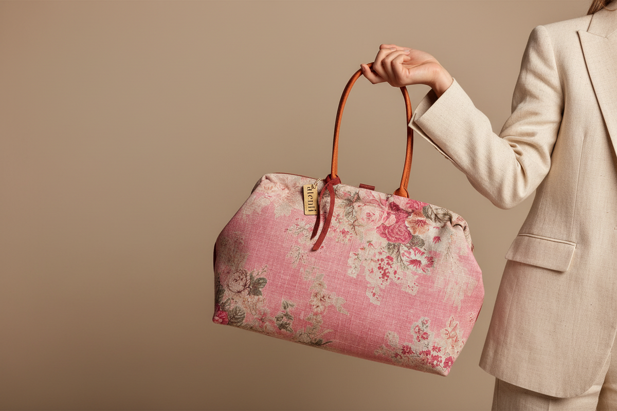 Rosewood Pioneer, Floral Mary Poppins Snap Frame Bag