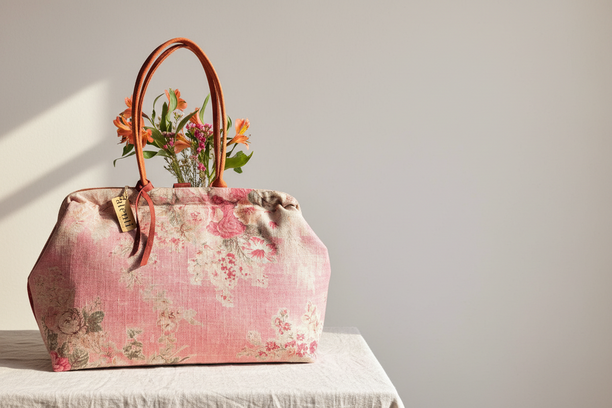 Rosewood Pioneer, Floral Mary Poppins Snap Frame Bag