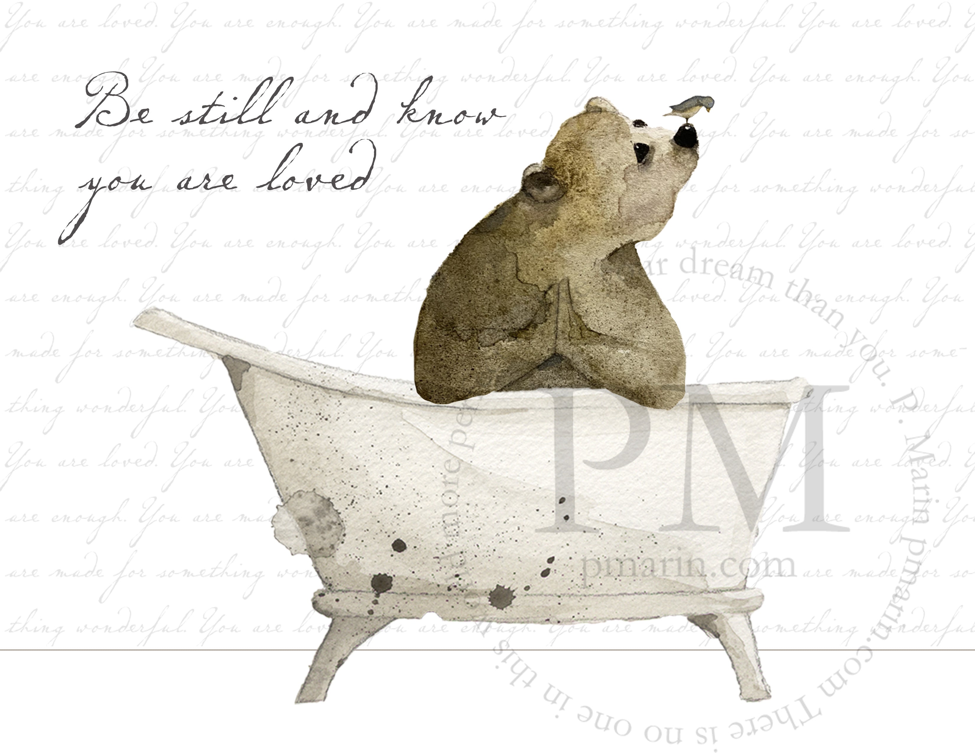 Art Print - Bear in Bathtub