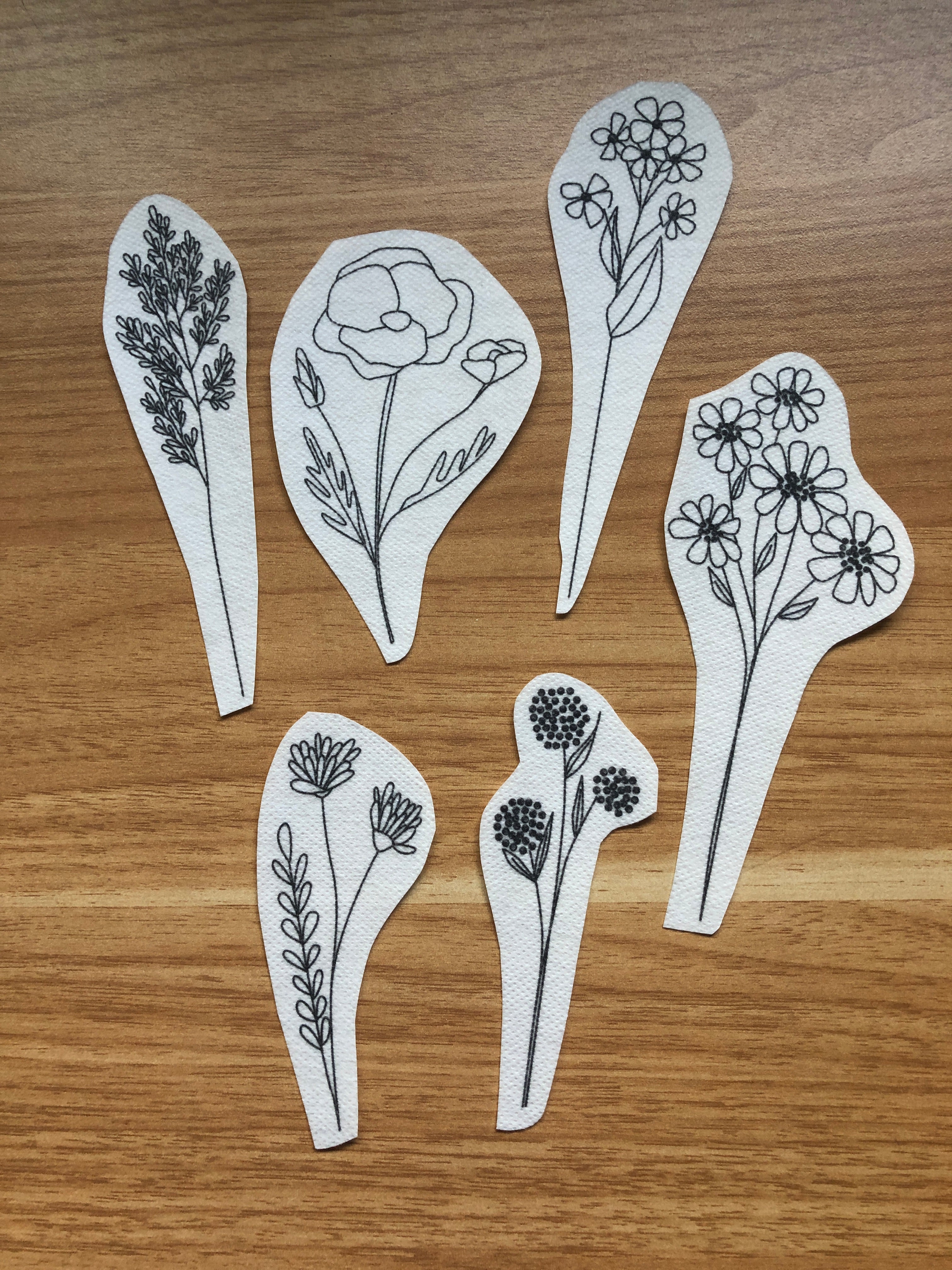 Wildflower Stems Embroidery Patterns - Stick and Stitch Floral Embroidery