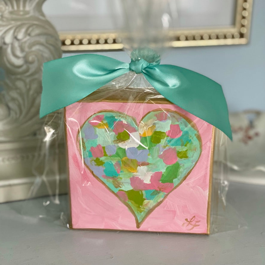 Pink Abstract Heart Painting