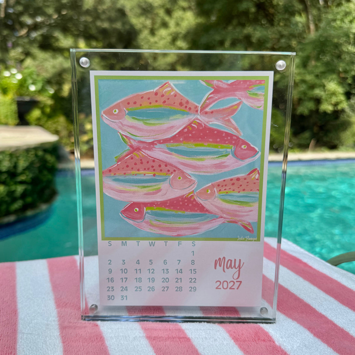 2027 Coastal Beach Desk Art Calendar