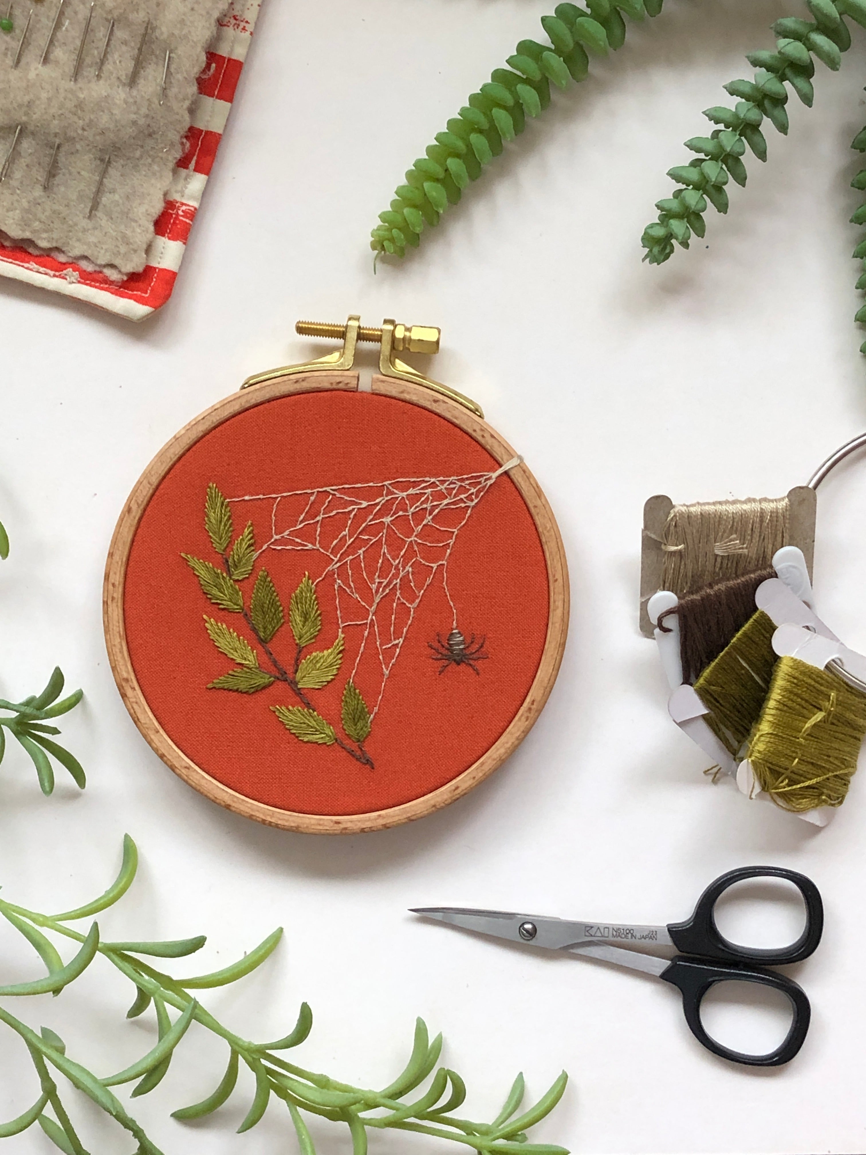 A Spider's Web- Insect Embroidery Kit for Beginners