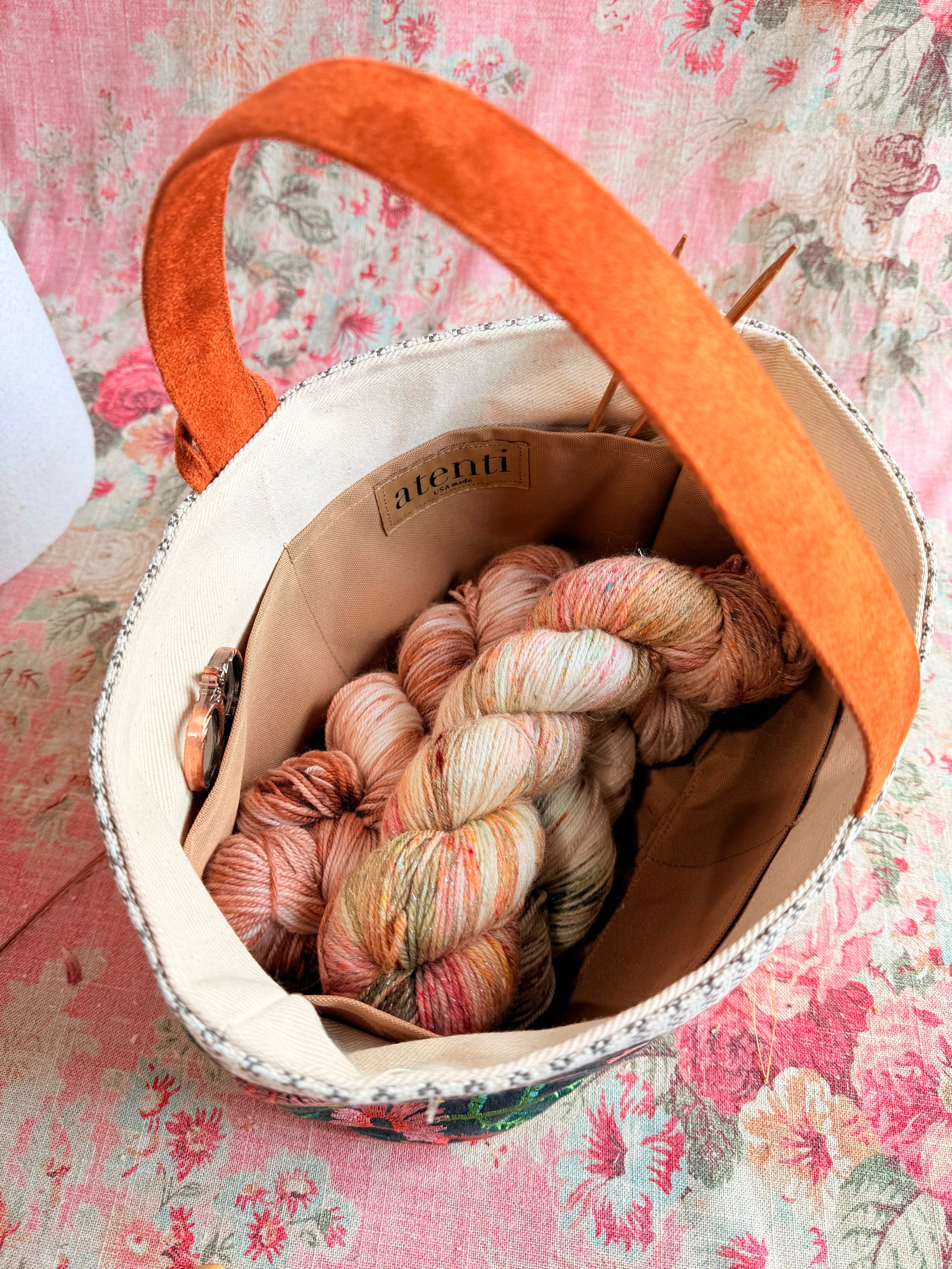 Meadow Caddy– Handmade USA Floral Yarn & Notions Organizer