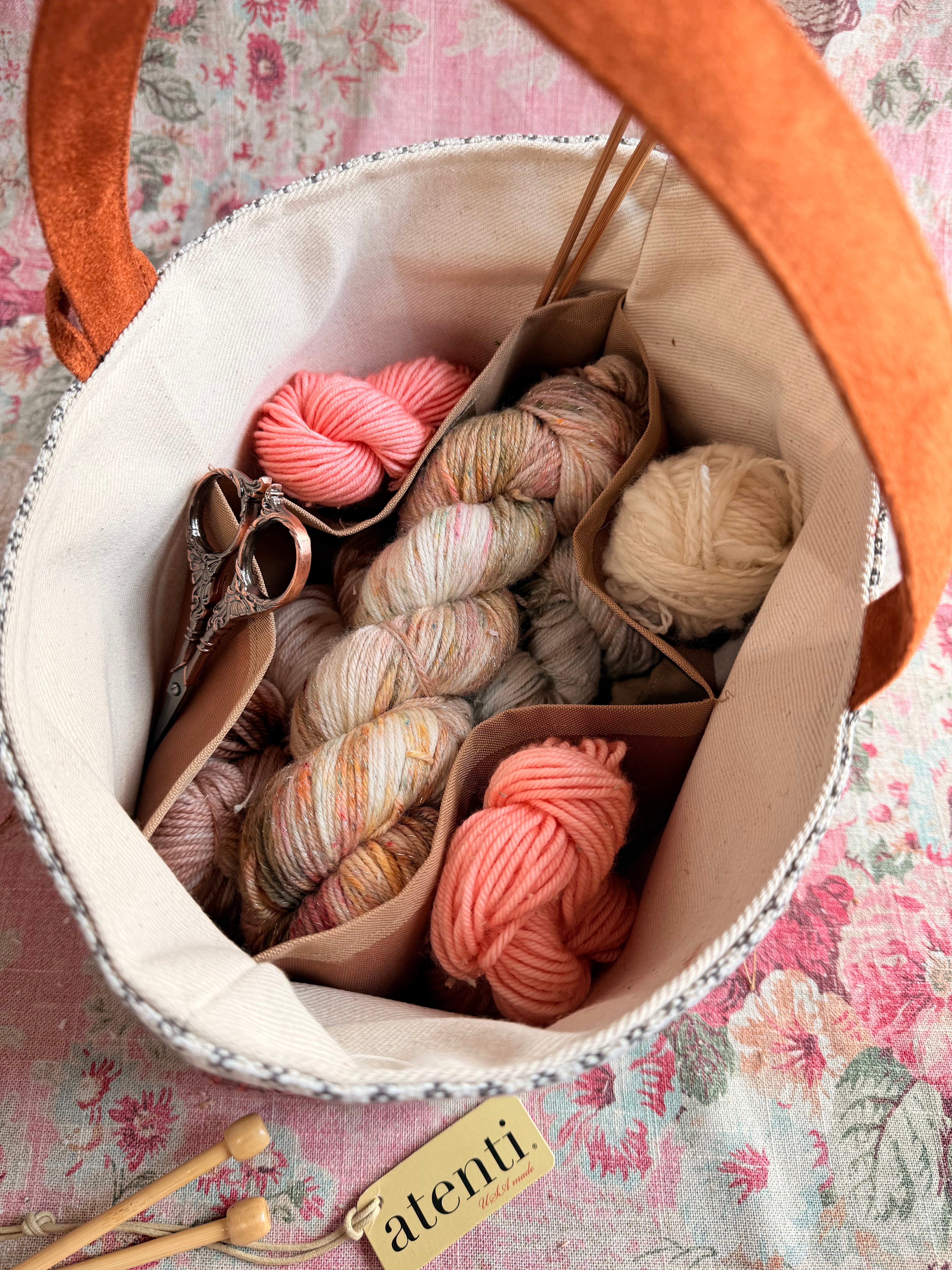 Meadow Caddy– Handmade USA Floral Yarn & Notions Organizer