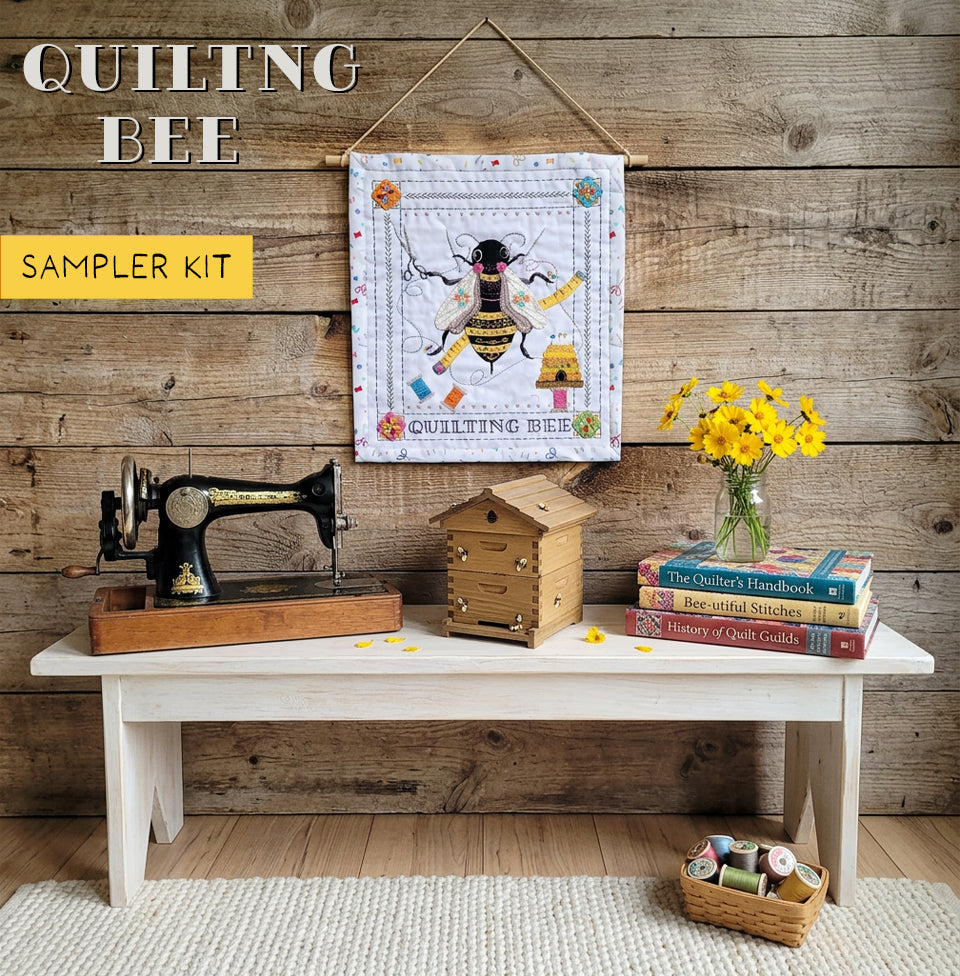 QUILTING BEE SAMPLER - Printed Fabric Panel and Pattern for Wool