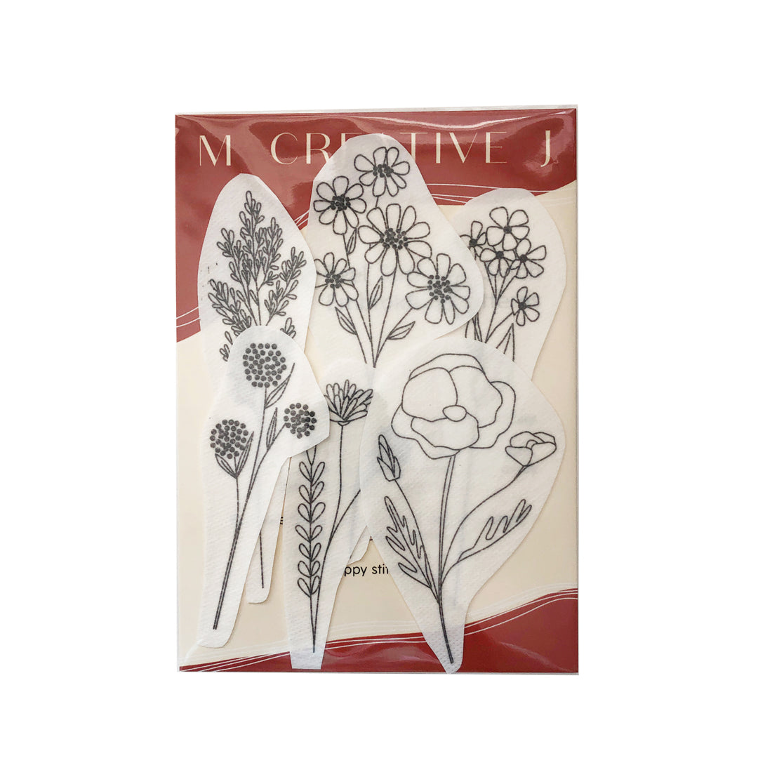 Wildflower Stems Embroidery Patterns - Stick and Stitch Floral Embroidery