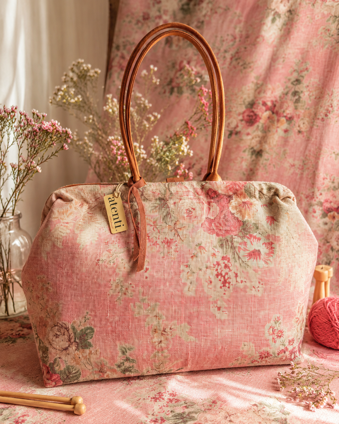 Rosewood Pioneer, Floral Mary Poppins Snap Frame Bag