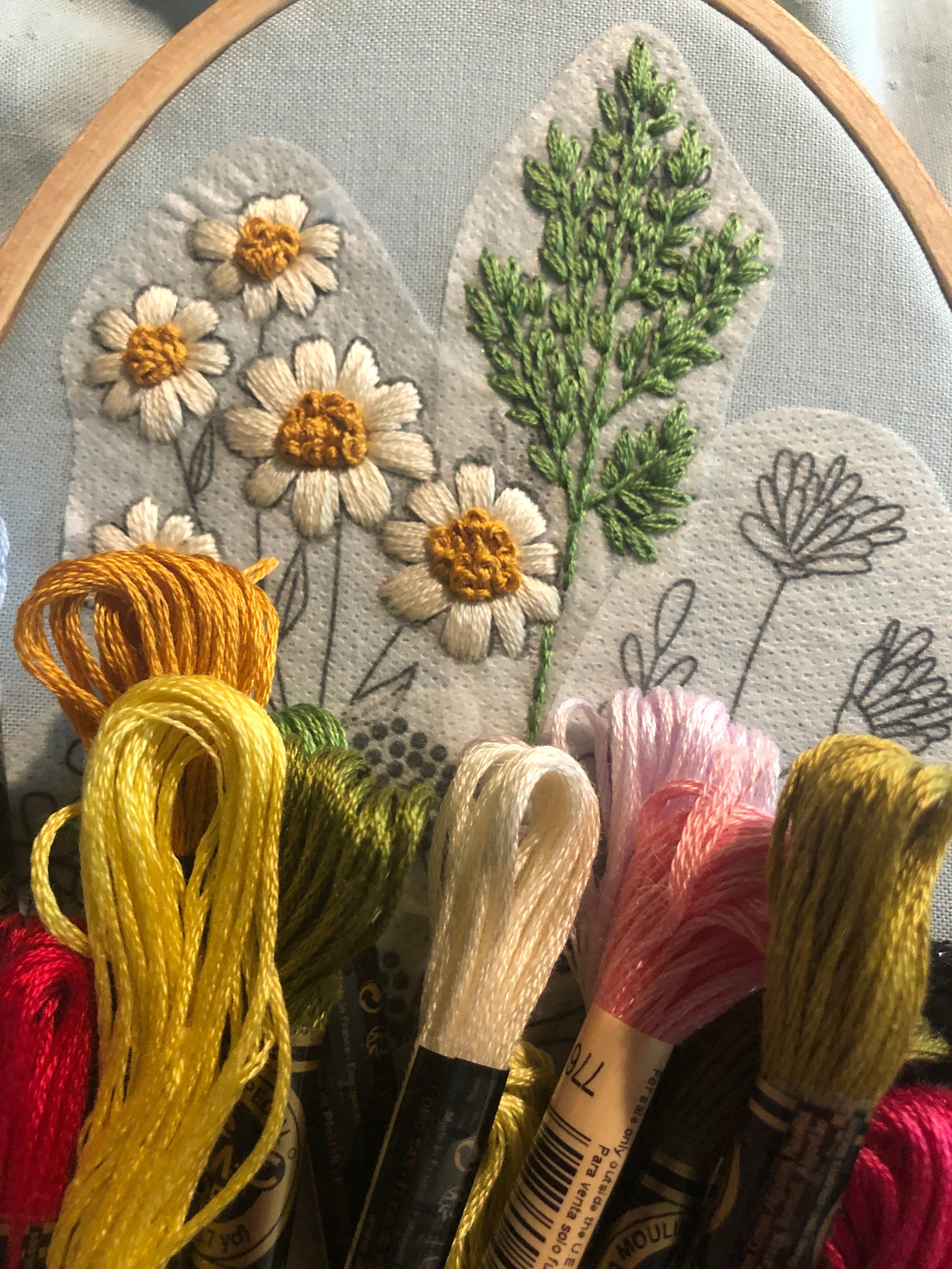 Wildflower Stems Embroidery Patterns - Stick and Stitch Floral Embroidery