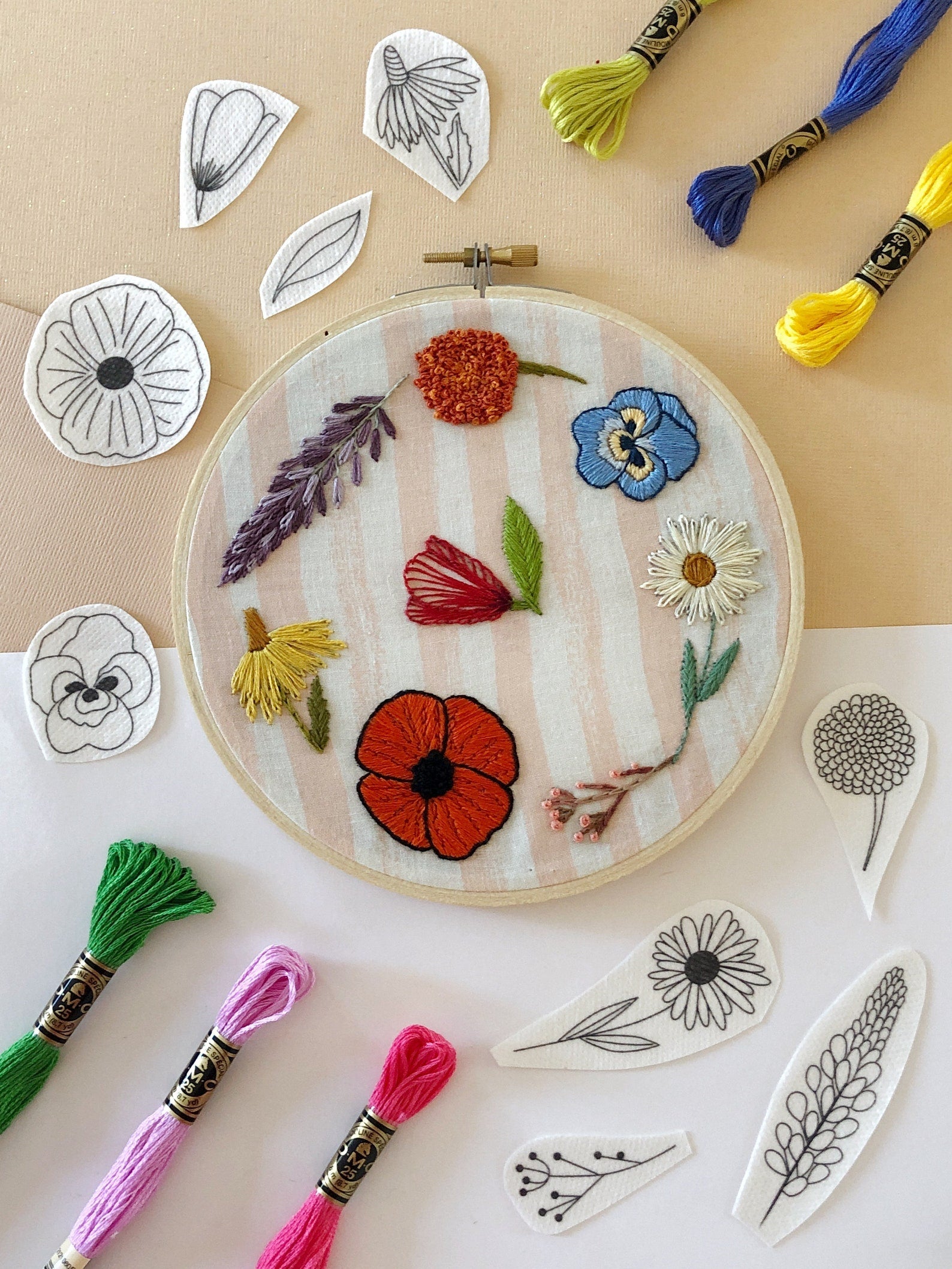 Wildflower Embroidery Patterns - Stick and Stitch Floral Embroidery