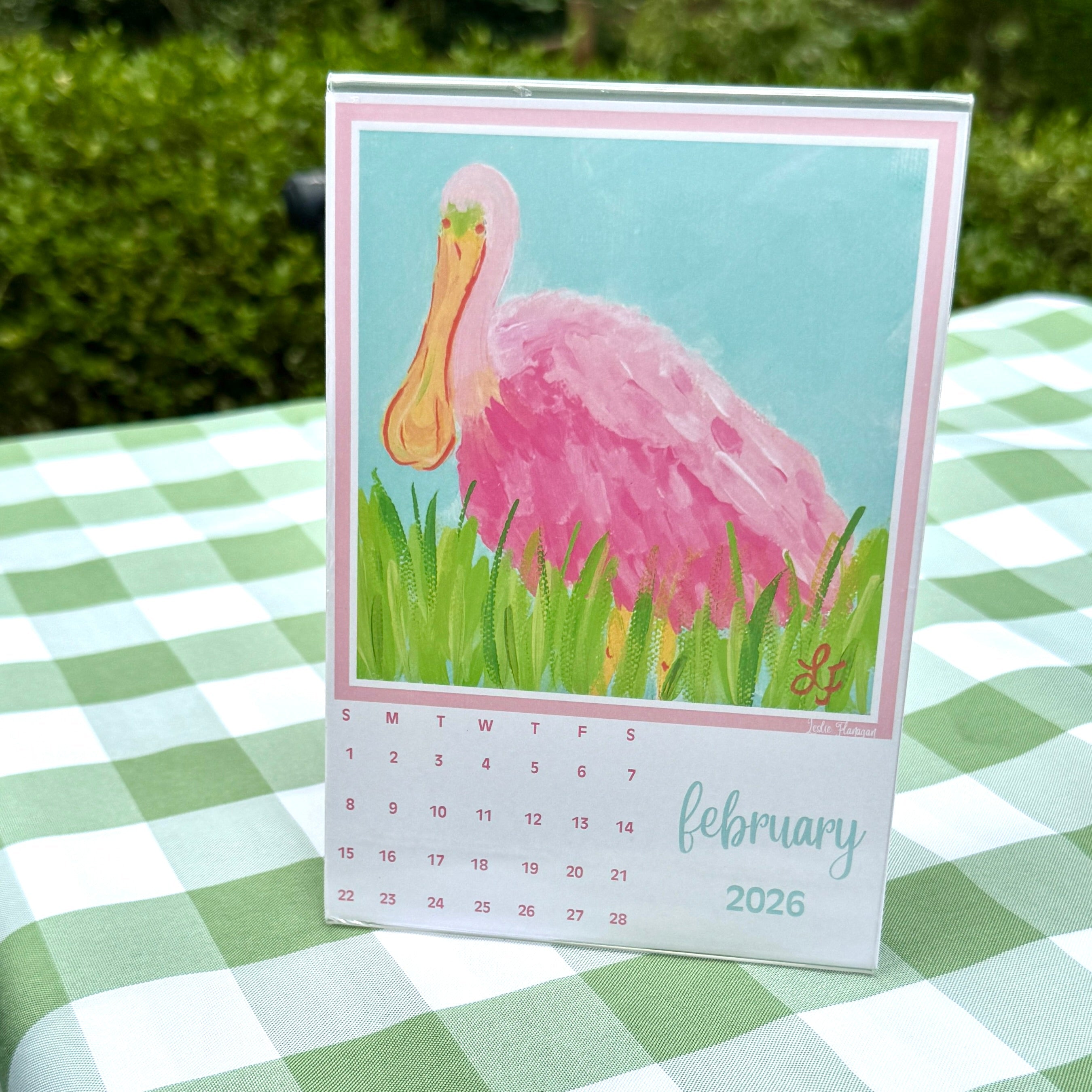 2026 Coastal Calendar with Acrylic Frame