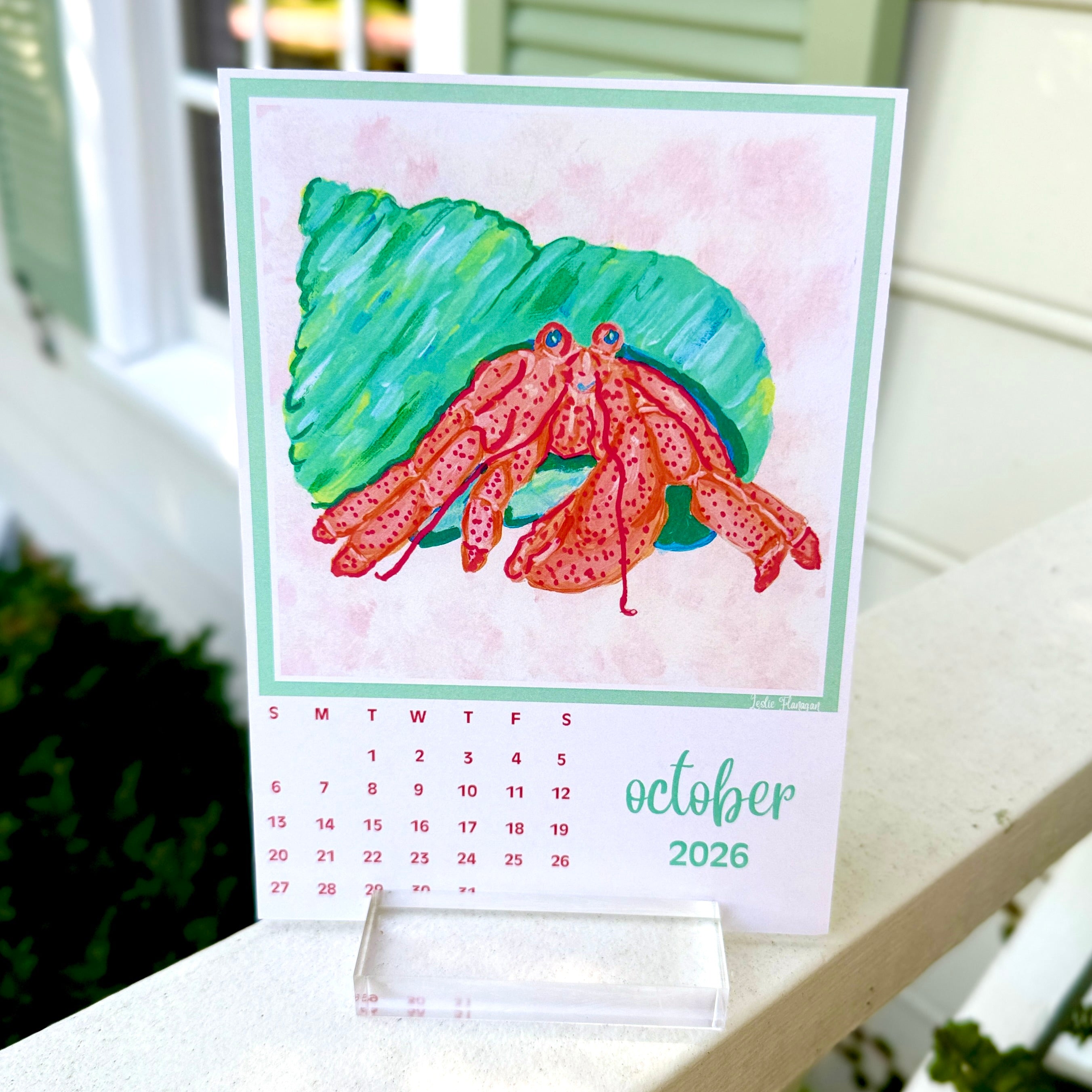 2026 Coastal Beach Desk Art Calendar