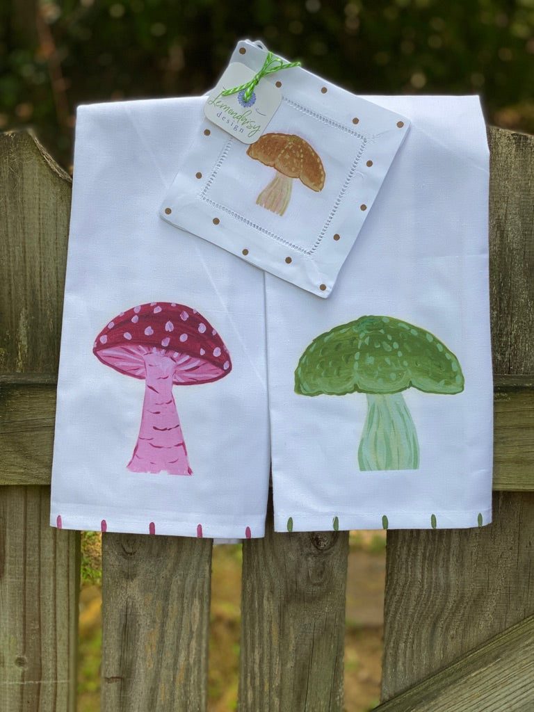 Fall Mushrooms Tea Towel