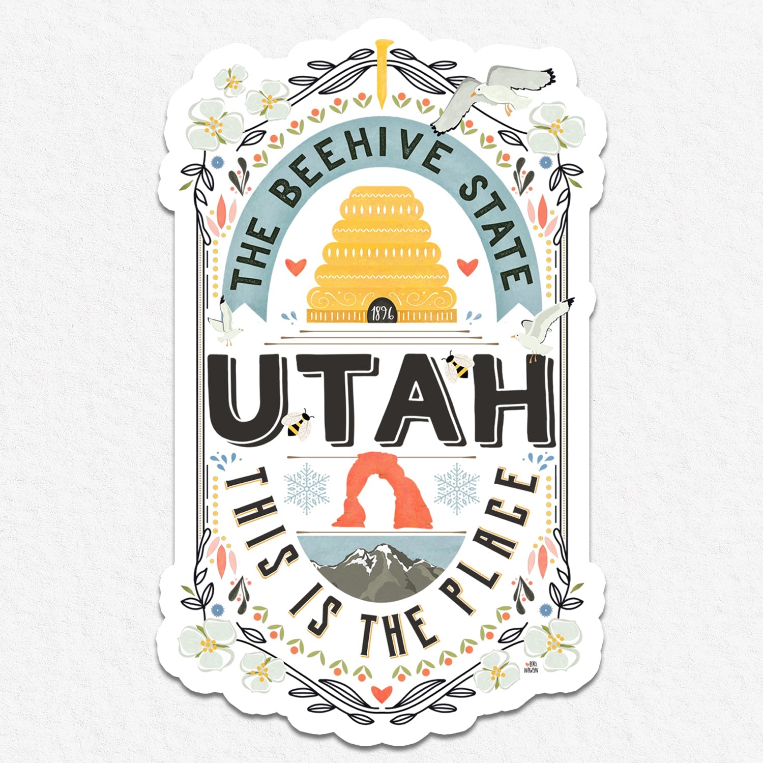 Utah, The Beehive State Sticker