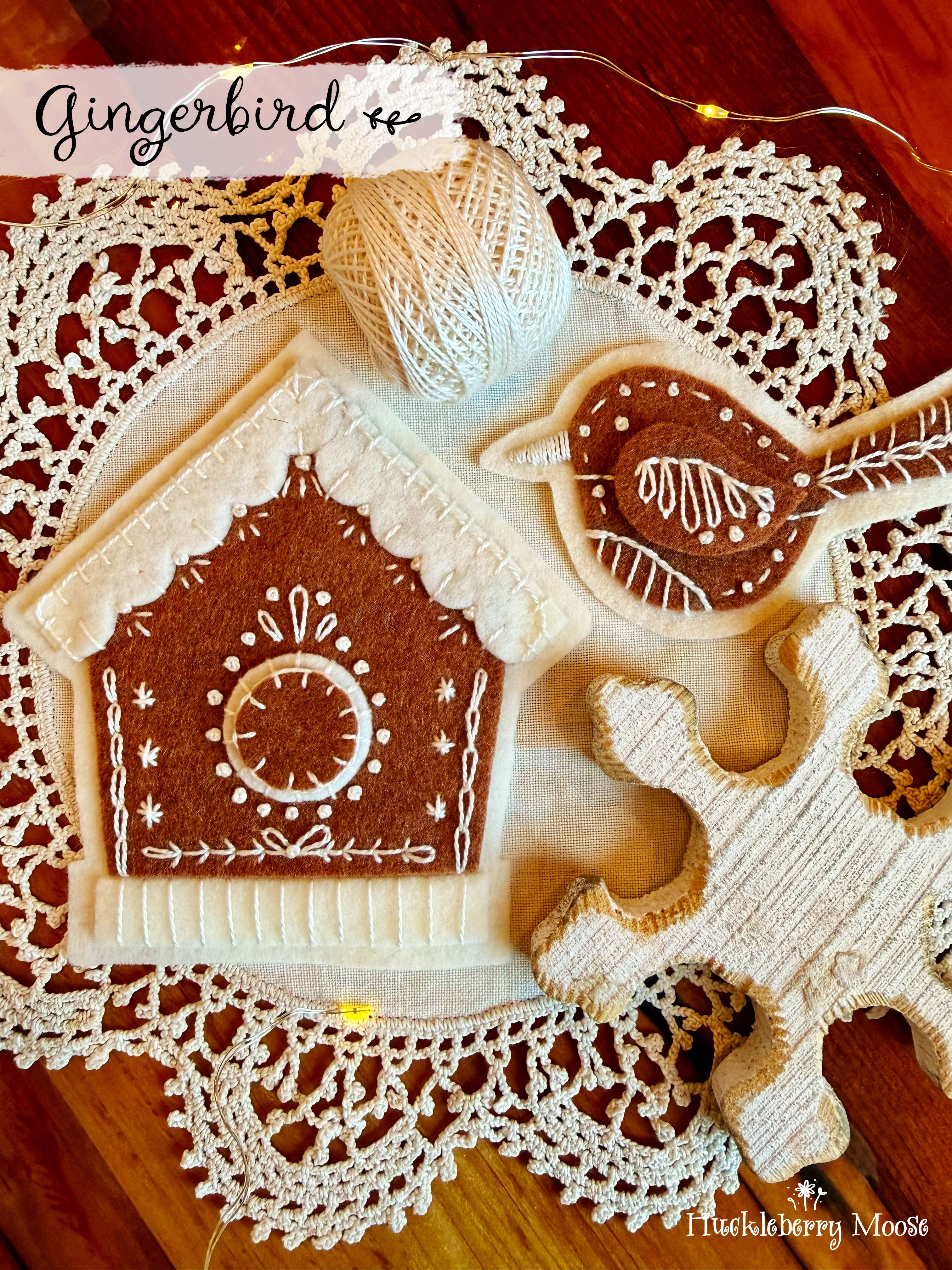 GINGERBIRD AND HER HOUSE - Pattern or Kit