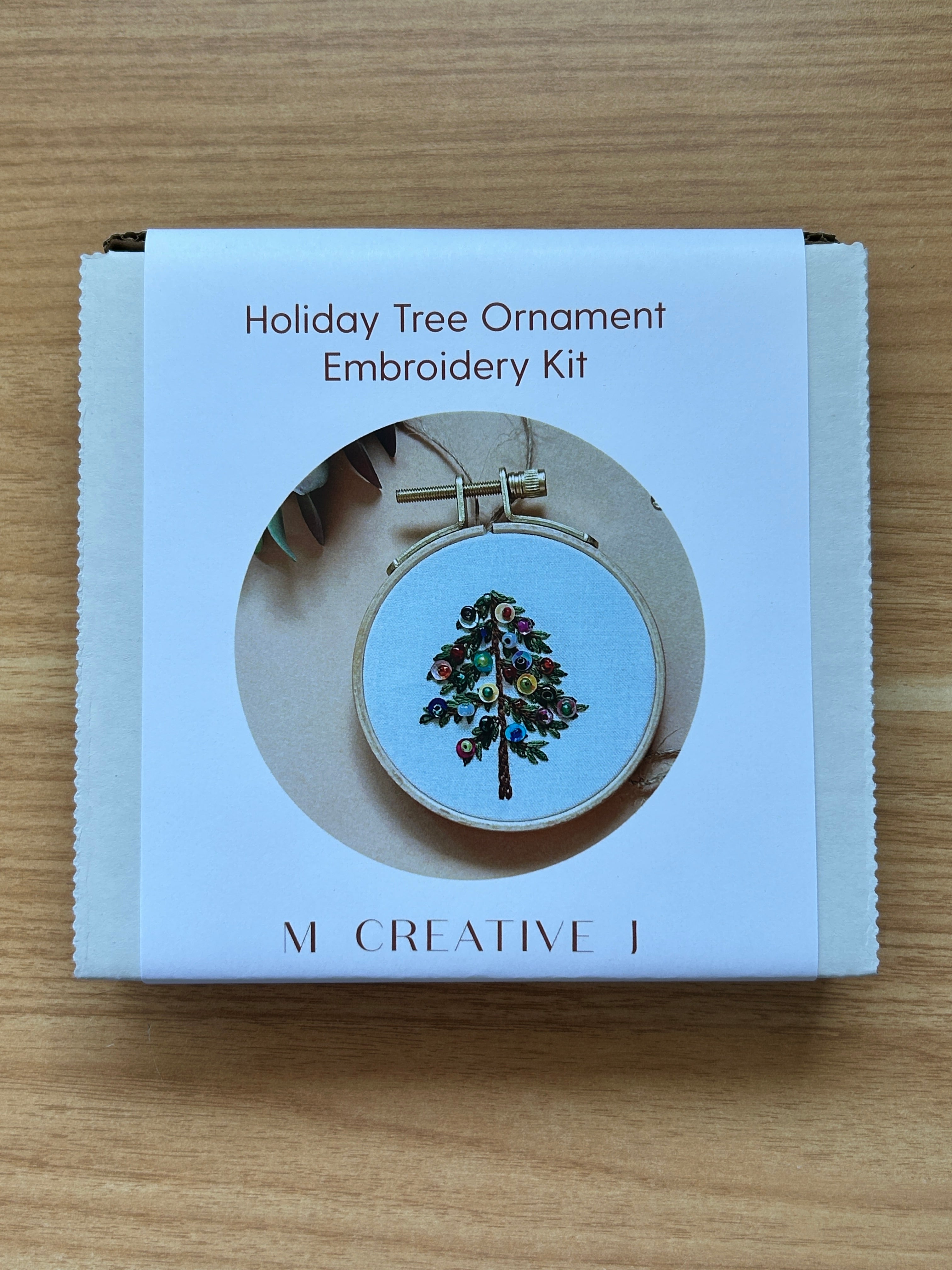Holiday Tree Ornament- Bead Embroidery Kit for Beginners