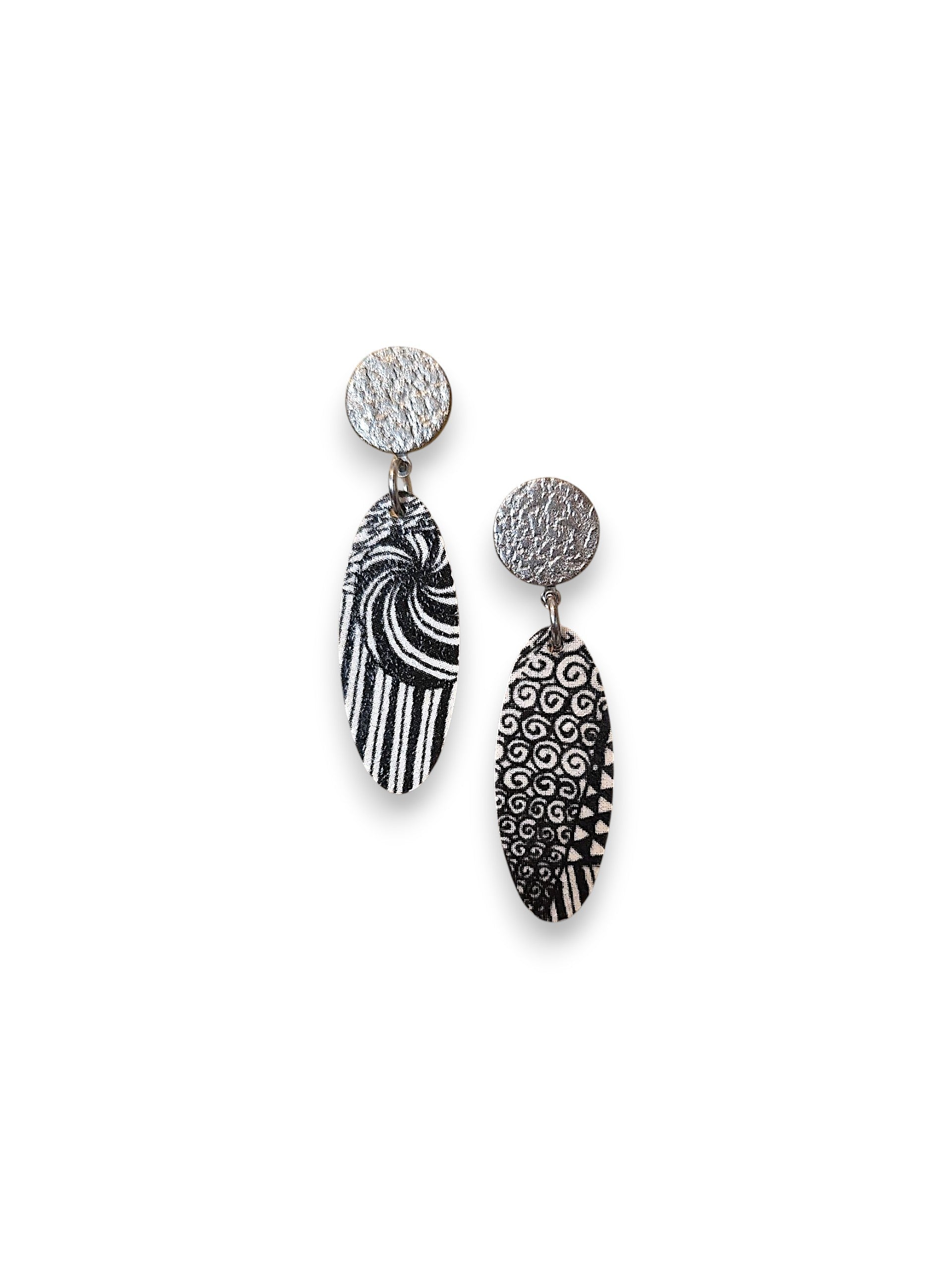 B&W Graphic Earrings III