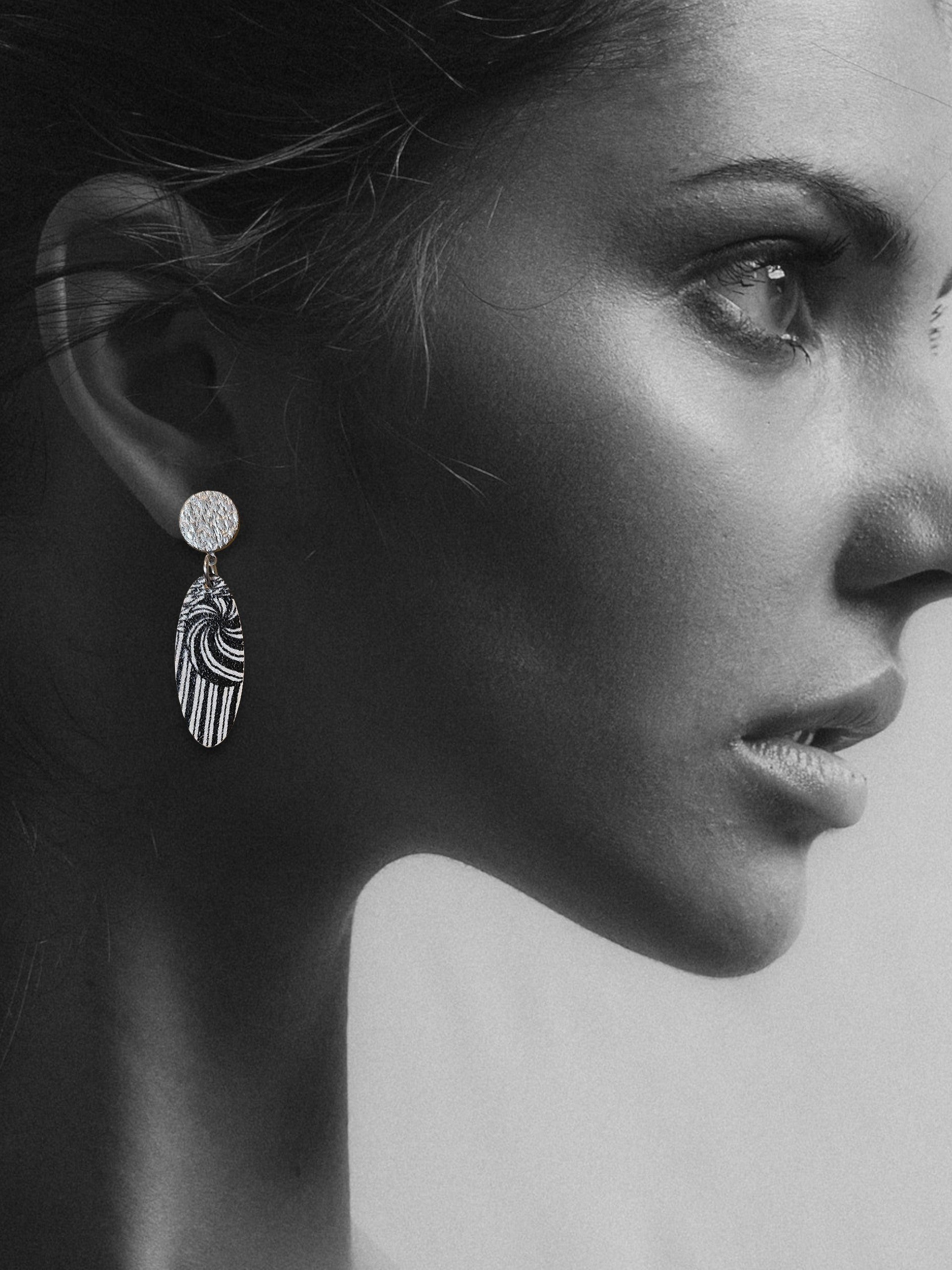 B&W Graphic Earrings III