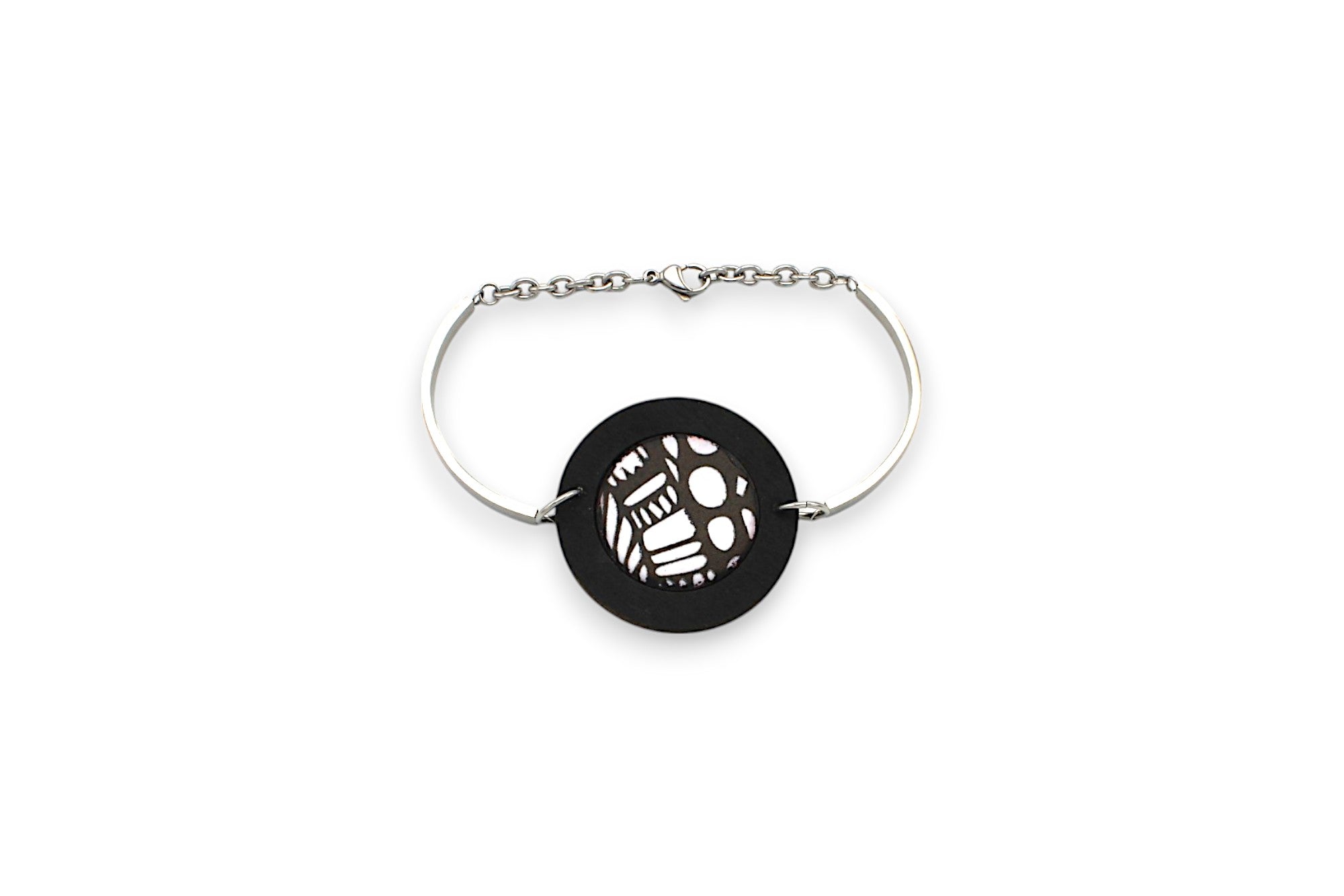 Black & White Engraved Bracelet